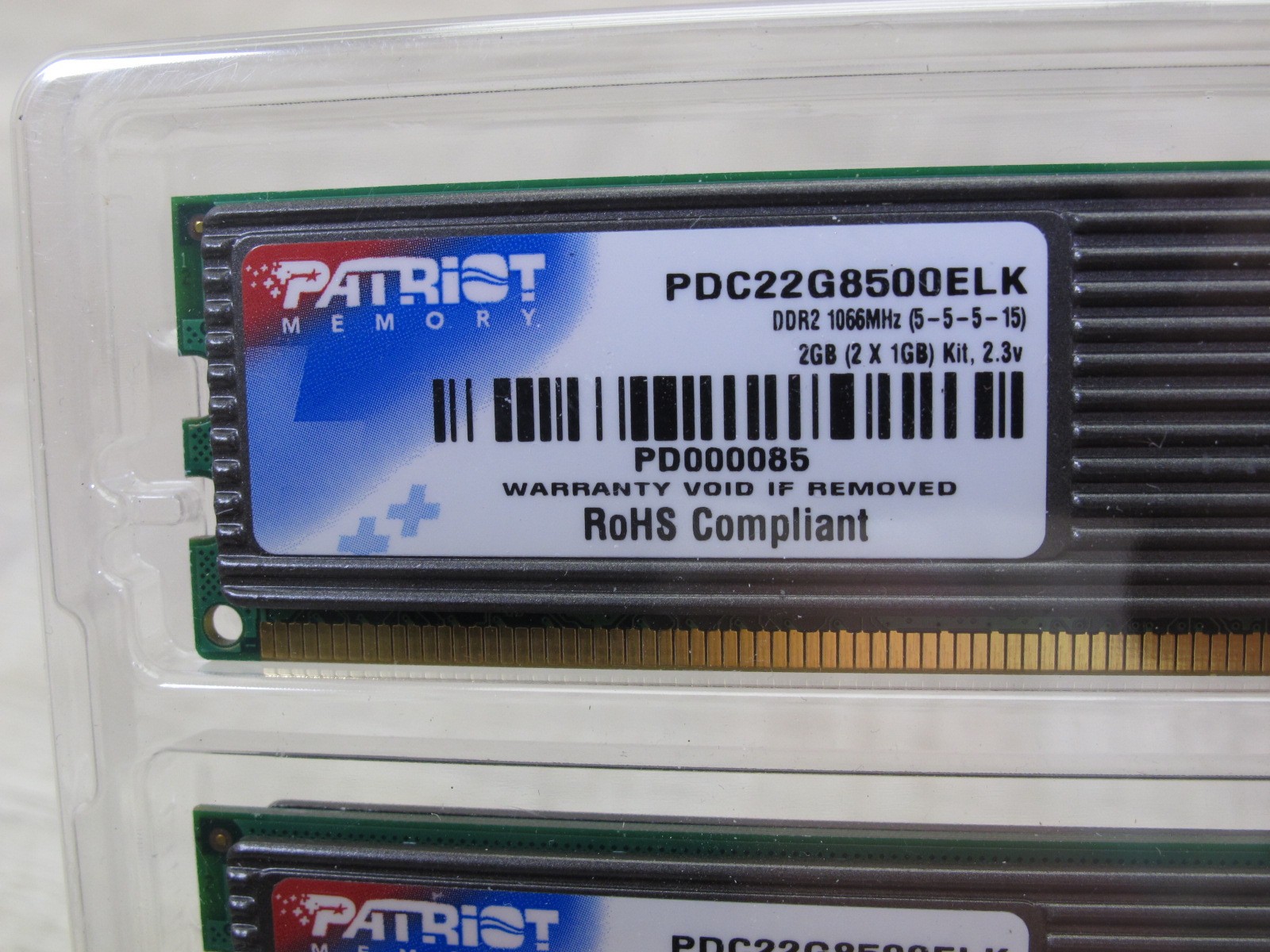 Patriot DDR2 RAM 2GB 1066Mhz PDC22GB8500ELK Kit NOS