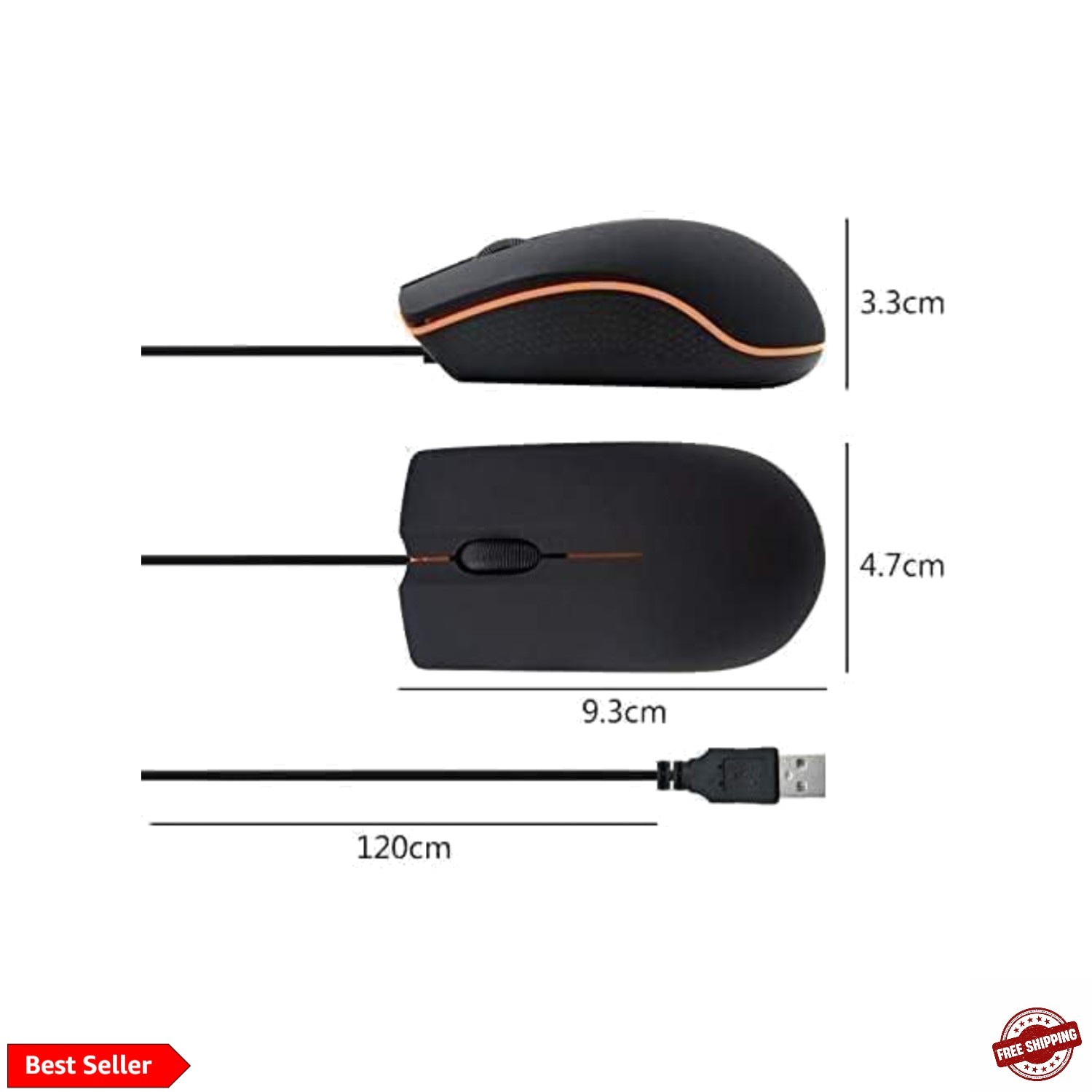 Wired mini Mouse, USB Wired Computer Mice for Right or Left Hand, Ergonomic C…