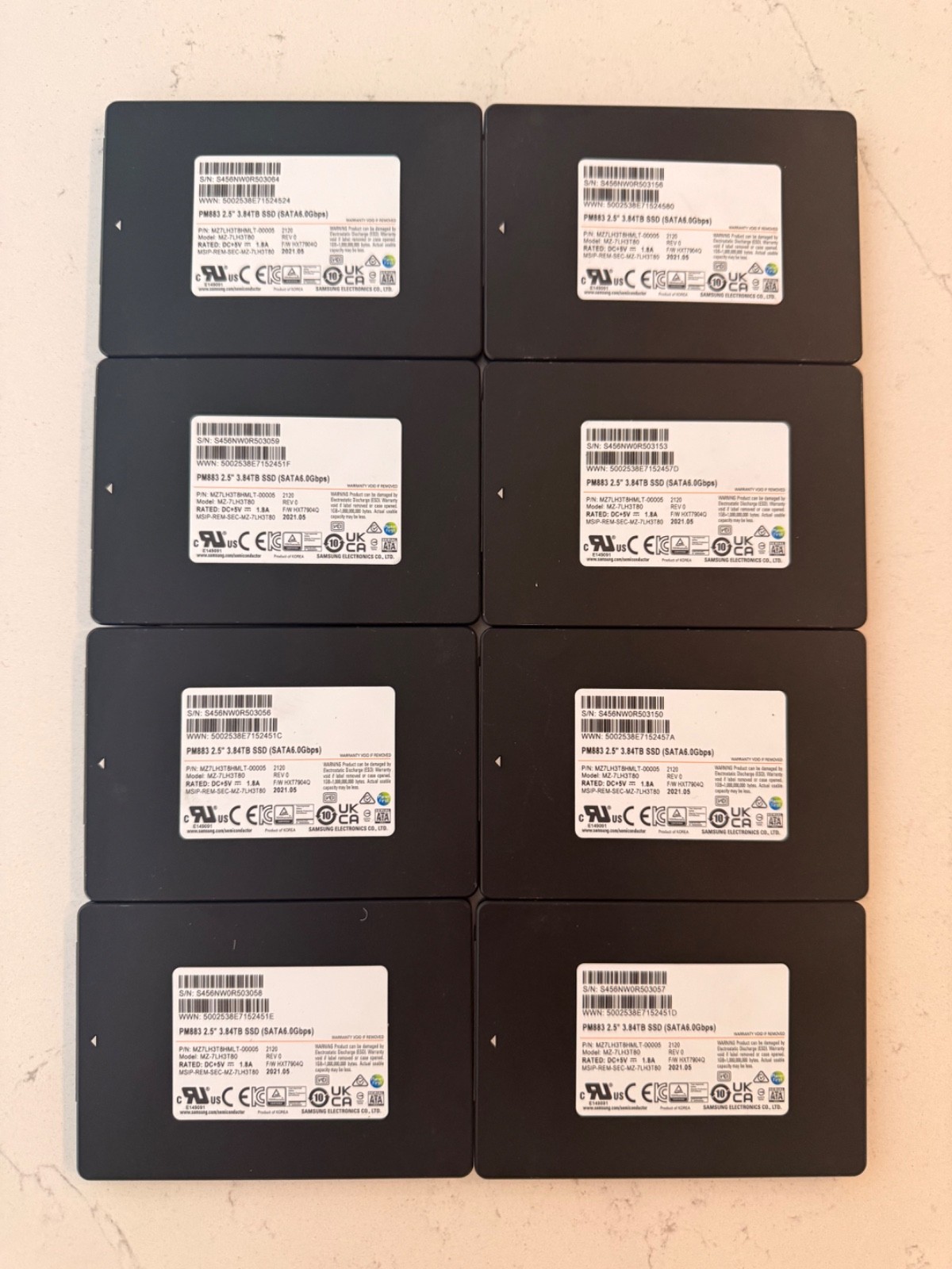 Samsung PM883 3.84TB 2.5″ SATA III Enterprise SSD – Black (MZ7LH3T8HMLT-00005)