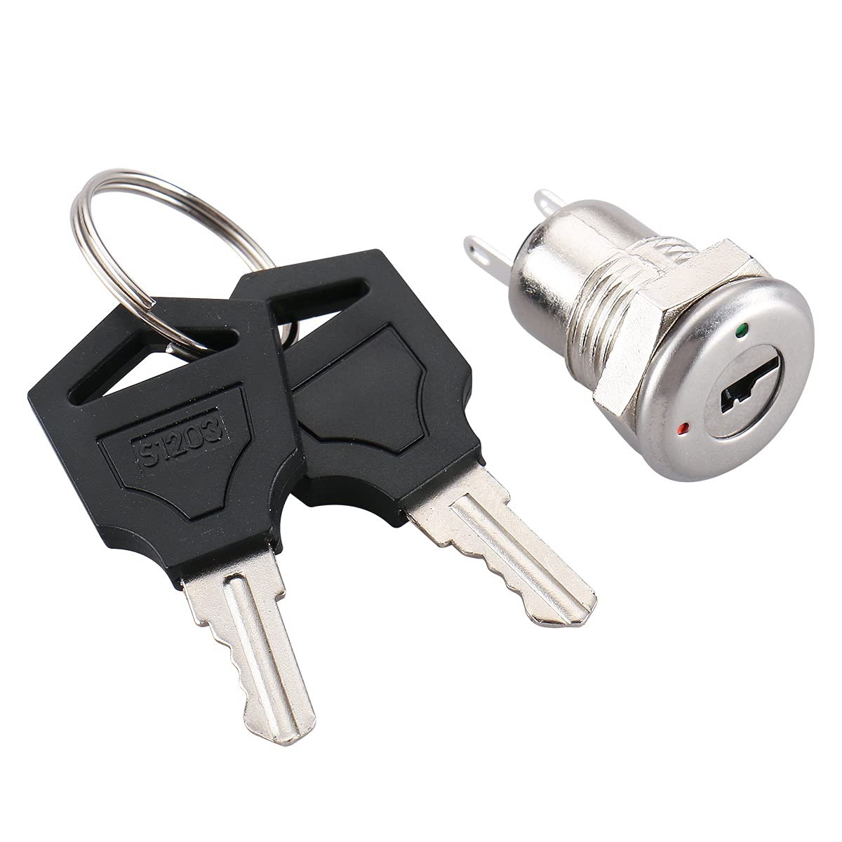 Zinc Keylock Switch Pack of 2 with 11mm Mounting – On-Off for Electrical Devices