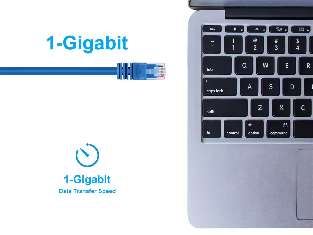 Cat6 Ethernet Patch Cable Network Internet RJ45 Stranded UTP 24AWG 0.5ft Blue