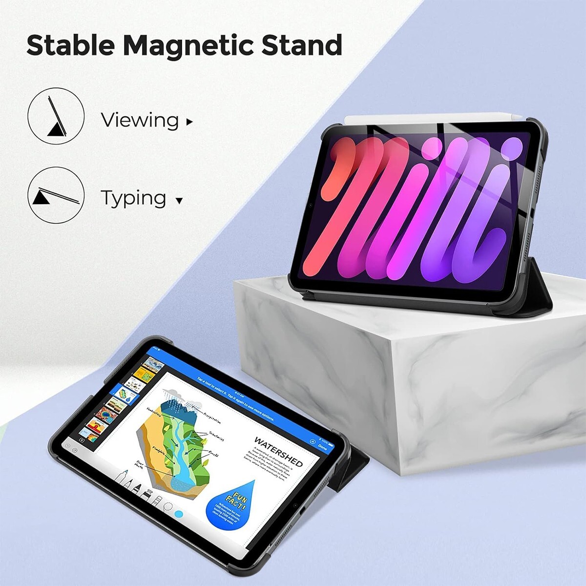 For Apple iPad Mini A17 Pro 8.3 inch (2024) Case Folio Leather Stand Smart Cover