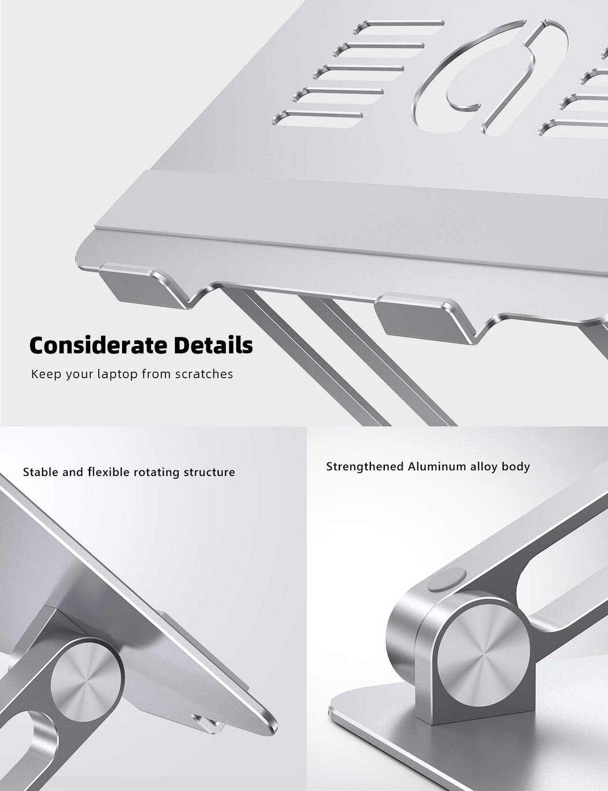Lamicall Adjustable Laptop Stand, Portable Laptop Riser, Aluminum Laptop Stan
