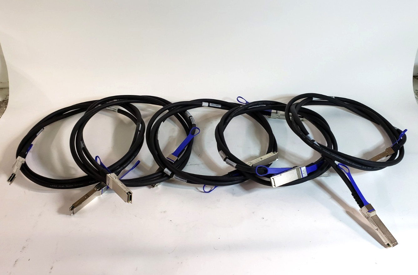 Lot of 5 Mellanox 2m MCP1600-E003 Direct Attach Copper Cables