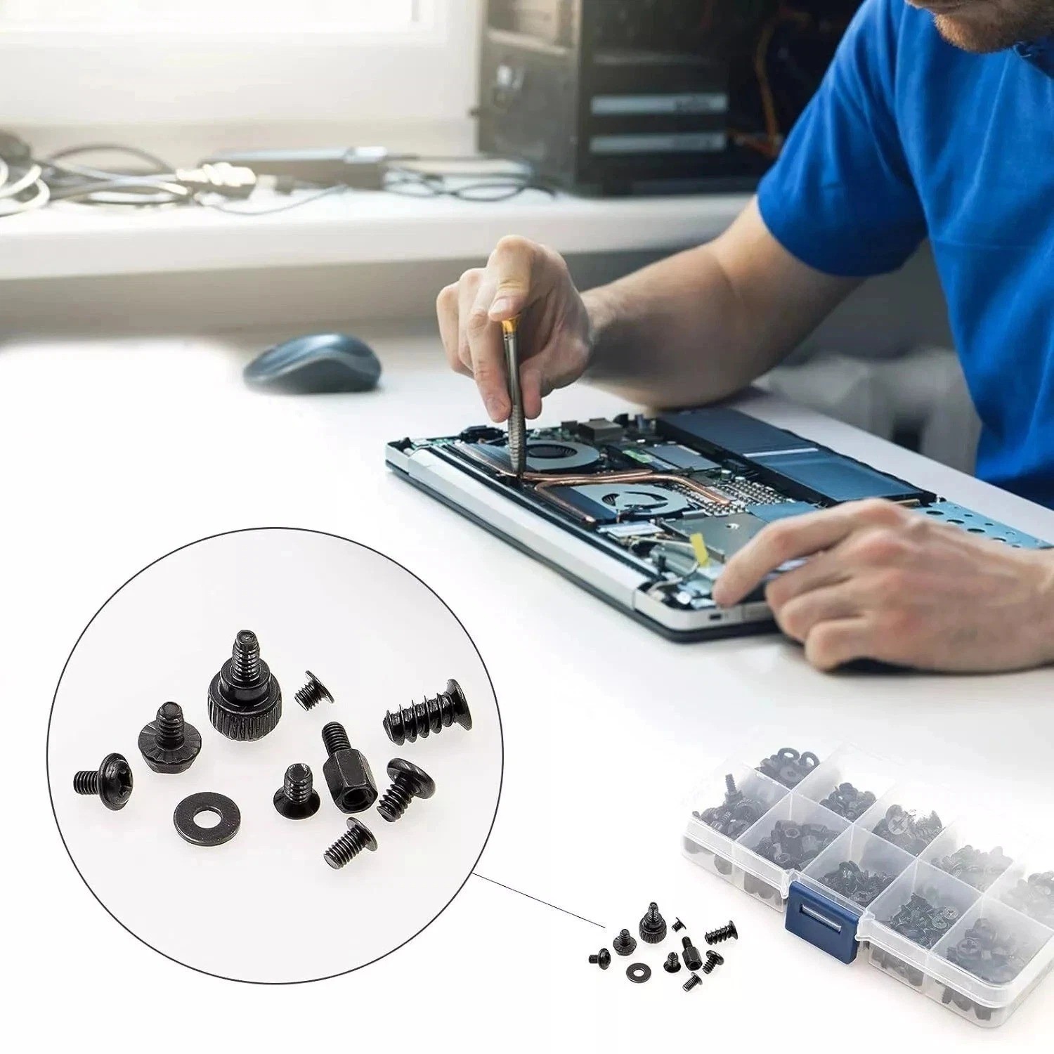 400PCS Computer Screws & Standoffs Kit SSD Screws for PC Motherboard Repair