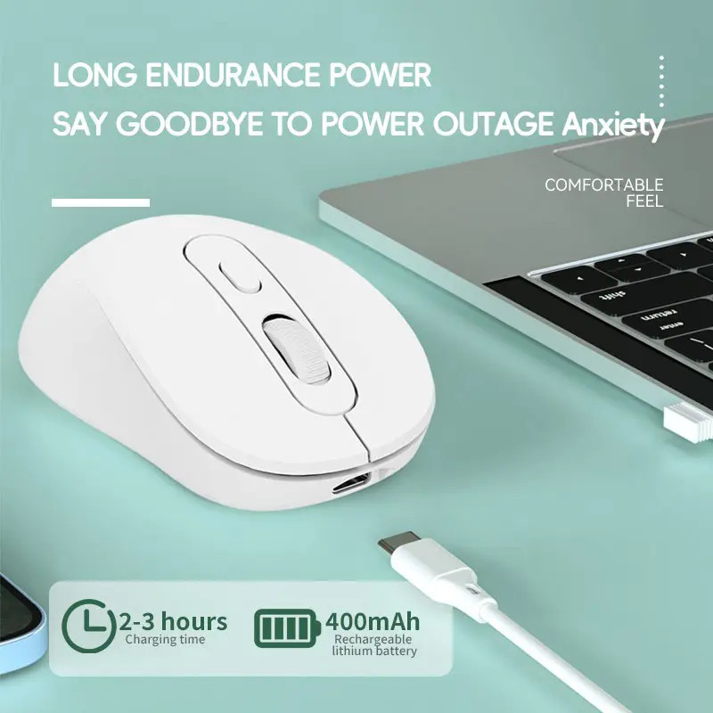 2.4Ghz Bluetooth Dual Wireless Mouse Silent Rechargeable for Laptop PC Tarvel