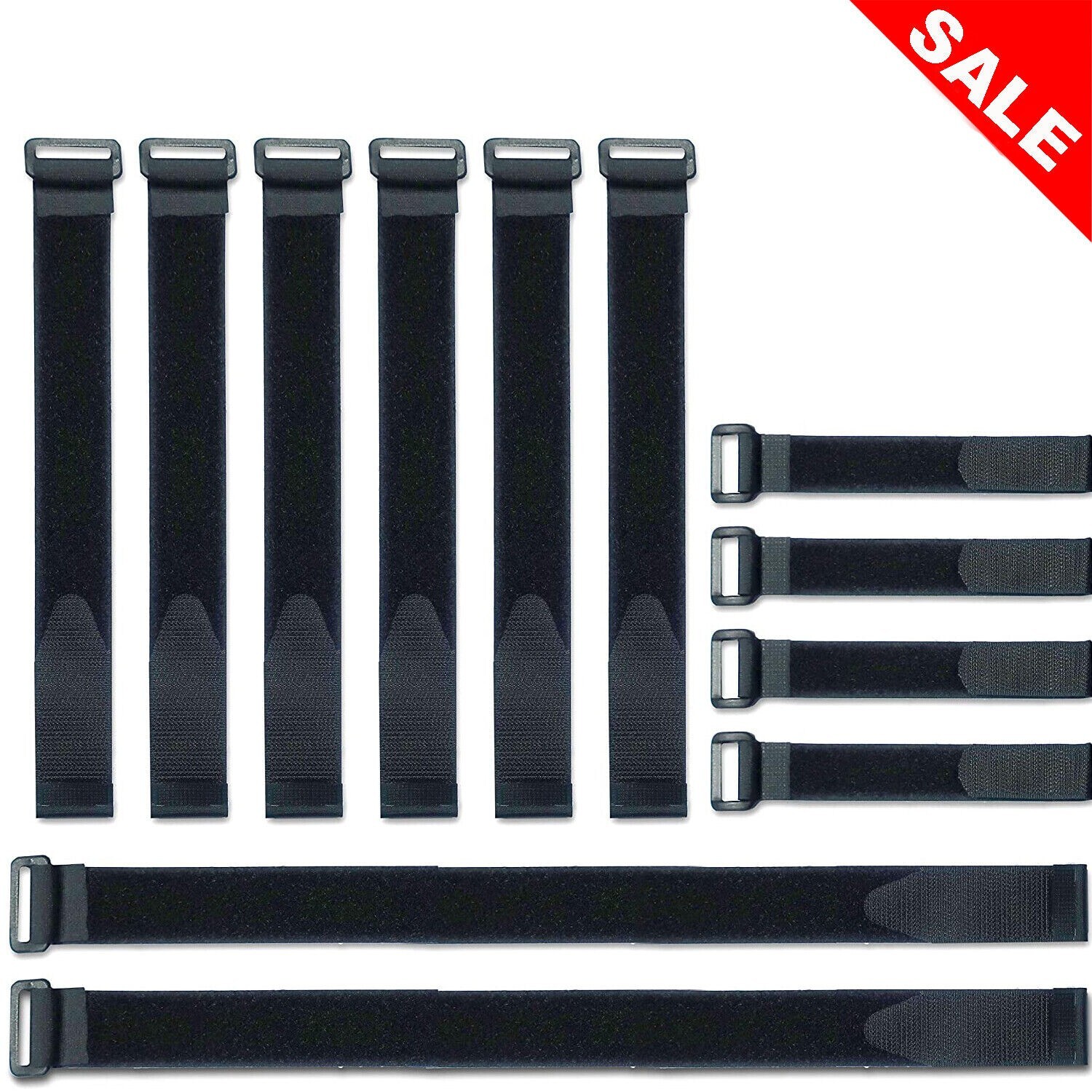VELCRO Brand Bulk Pack 12 Reusable Fastening Cable Straps with Buckle Variety”””