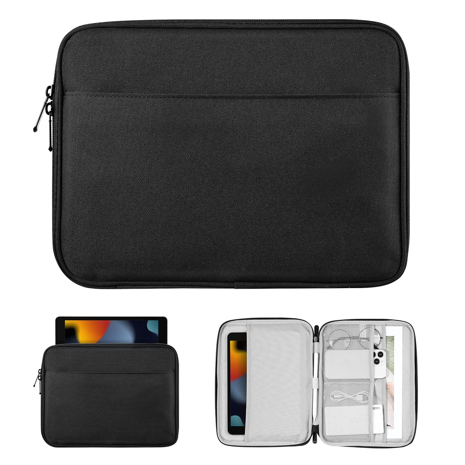 TiMOVO 9-11 Inch Tablet Sleeve Bag for iPad 11-inch A16 2025, 10th Black