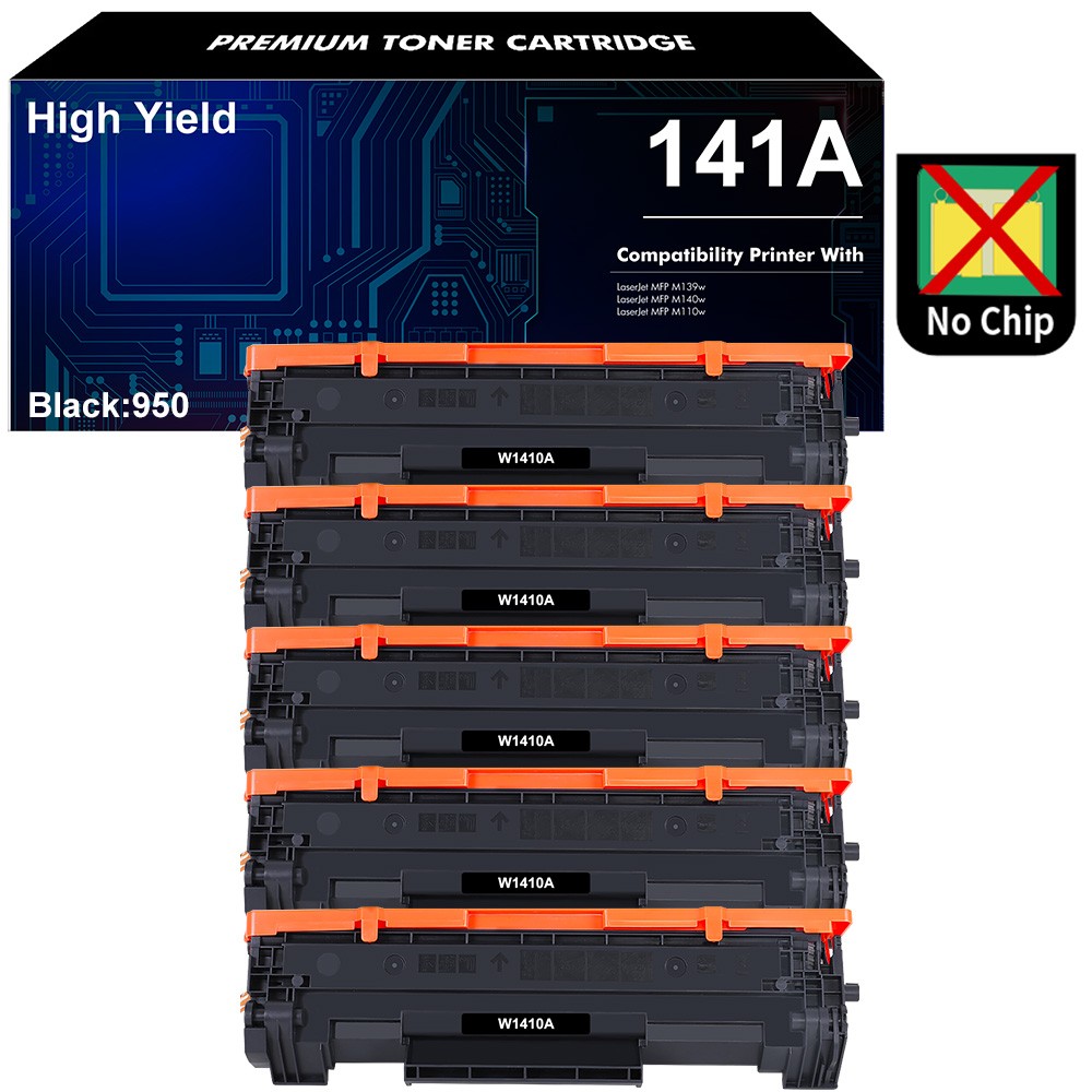 5PK 141A W1410A Toner Fits for HP LaserJet M110w MFP M139w M140w M140 AA No Chip