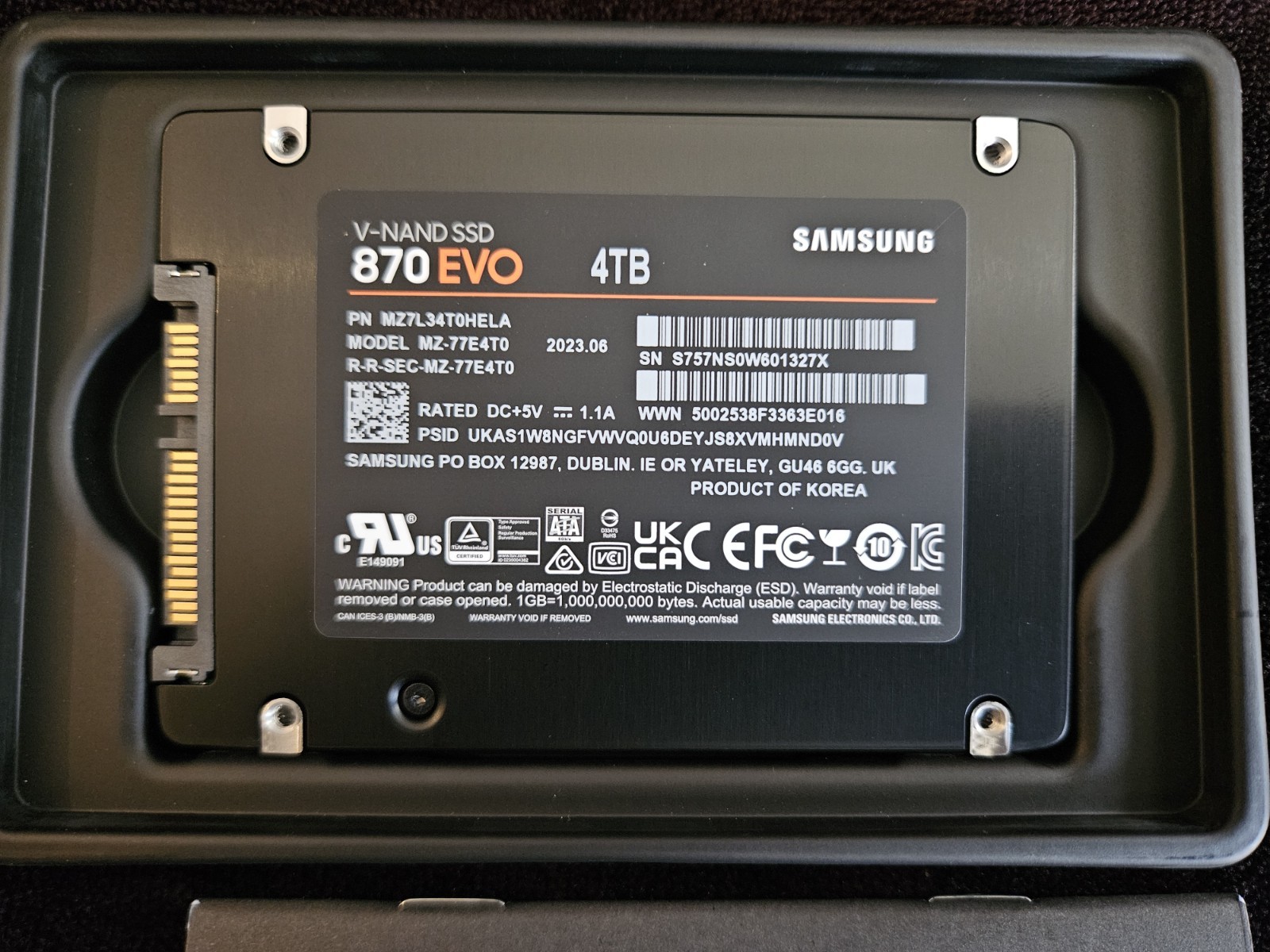 Samsung 870 EVO 4TB 2.5″ SATA Internal Solid State Drive SSD Never Used