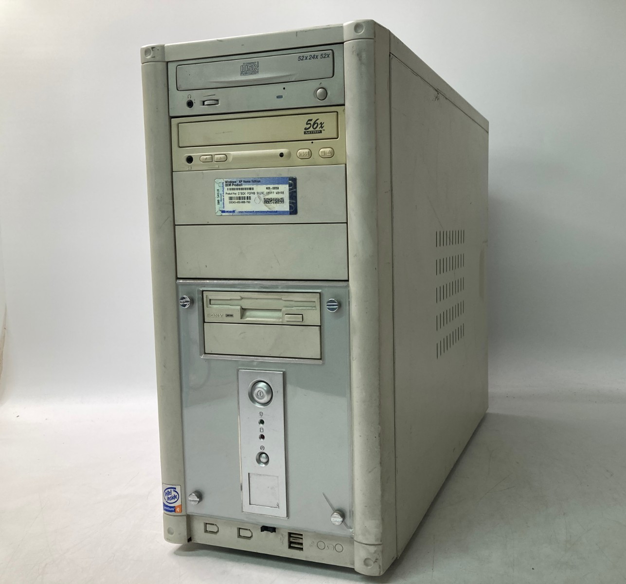 Vintage Beige PC Case w/ 320W Power Supply CD Rom & Floppy Drive