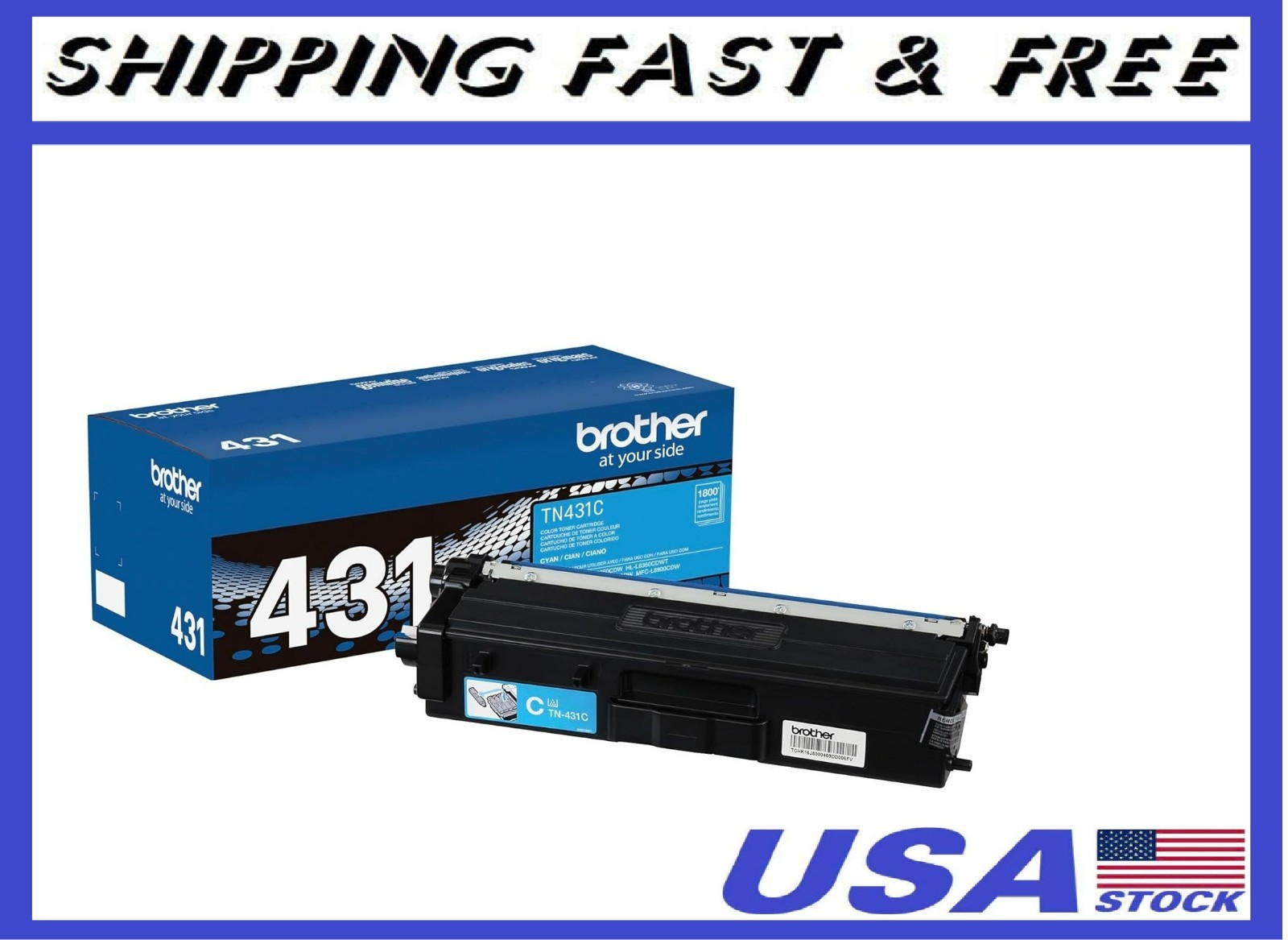 Brother Printer TN431C Standard Yield Toner-Retail Packaging, Cyan