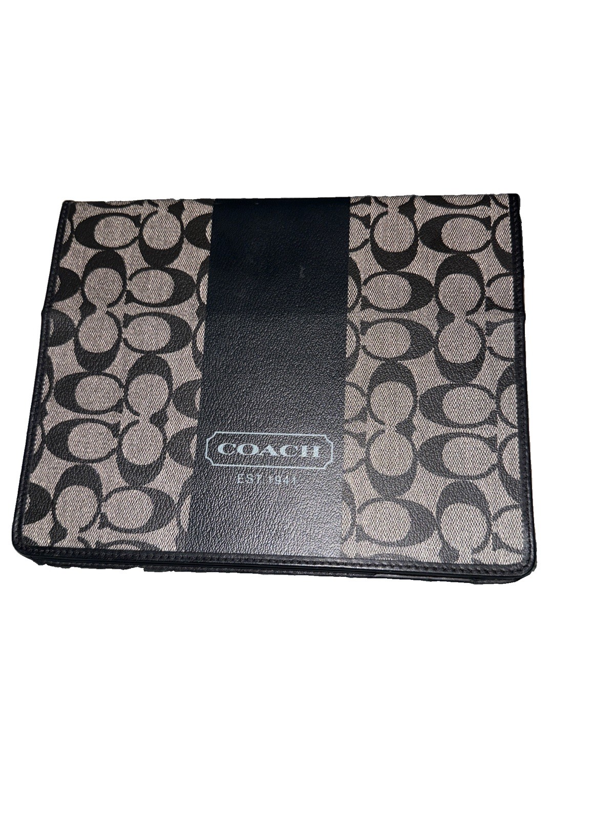 Coach Vintage iPad Case Black & Gray with Leather Trim