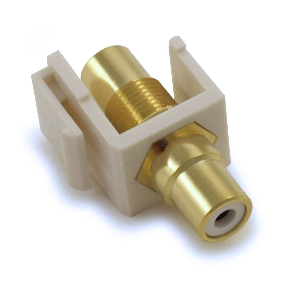 Keystone Jack Insert/Coupler Type: RCA with WHITE Center Gold Plated White