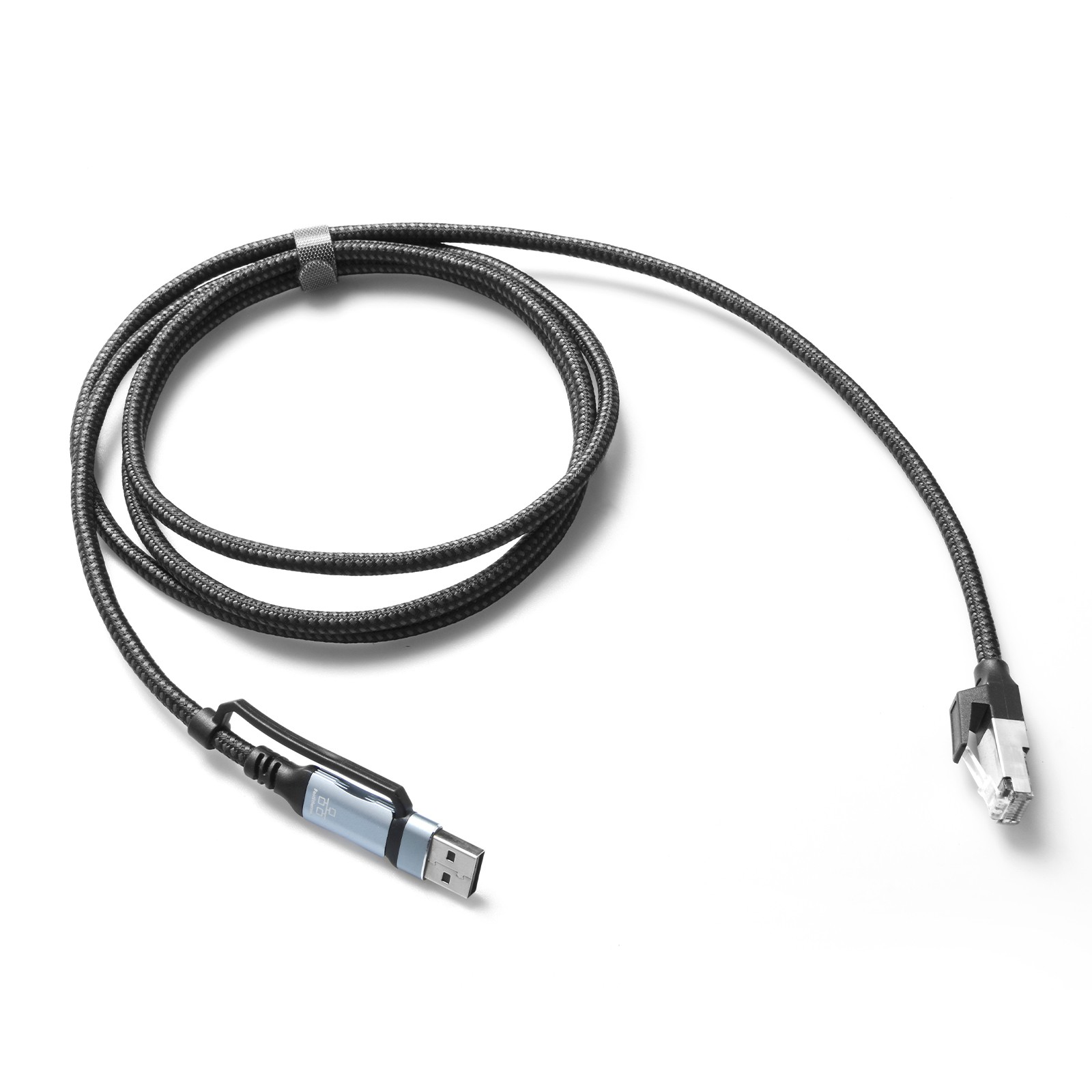 1.8M Braided Ethernet Cable USB-A Type-C to RJ45 100Mbps for Laptop Tablet Phone