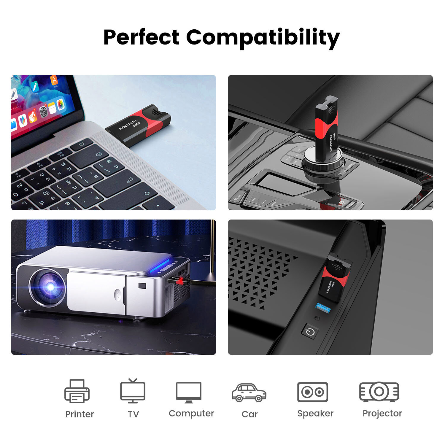 64GB USB 3.0 Flash Drive USB Memory Stick High Speed Retractable USB Thumb Drive
