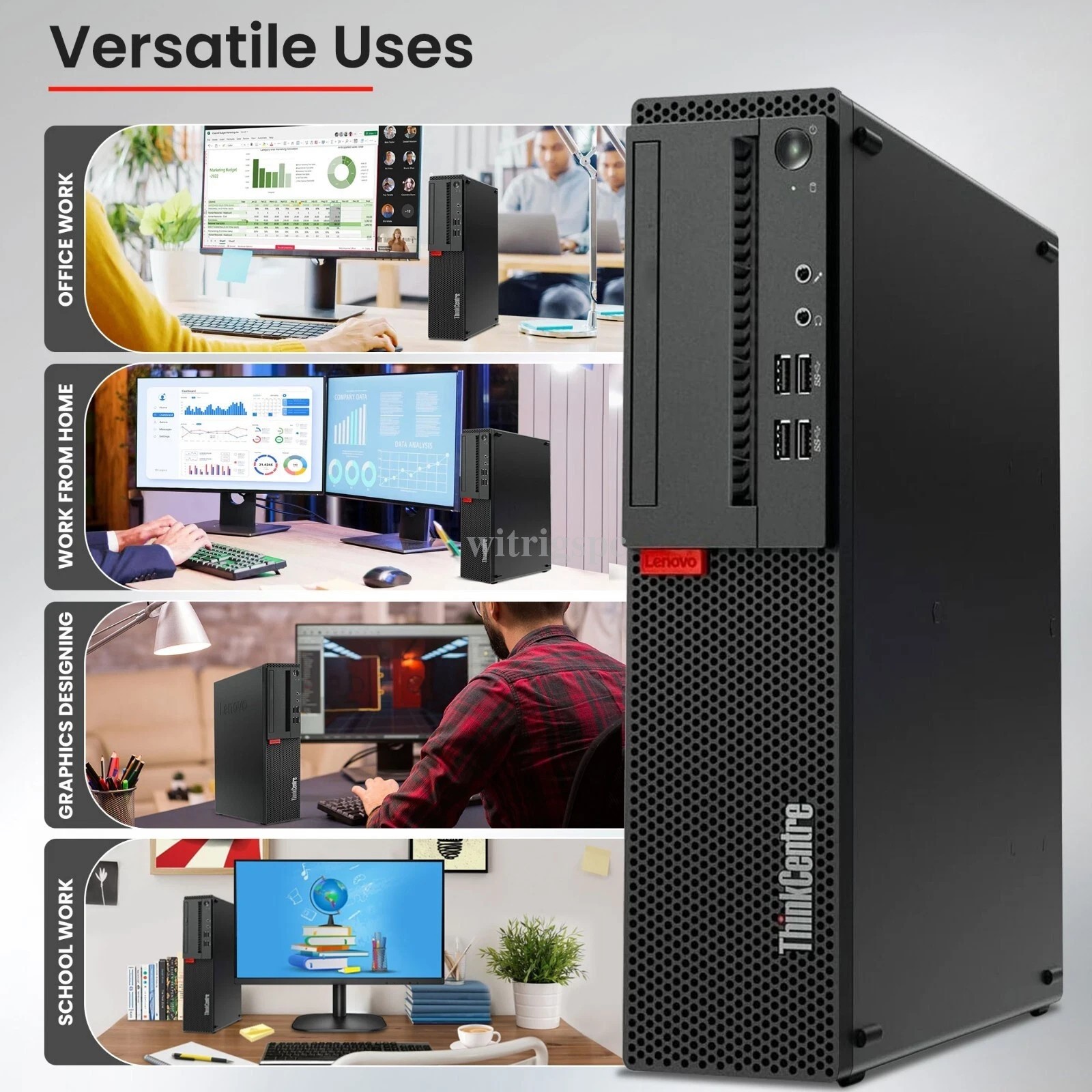 Lenovo ThinkCentre M910S SFF Desktop PC Intel i7-9th 32GB RAM 1TB SSD Win11 WiFi