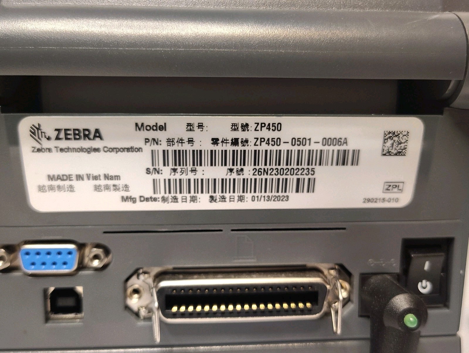 Zebra ZP450 Direct Thermal Shipping Label Printer (ZP 450)
