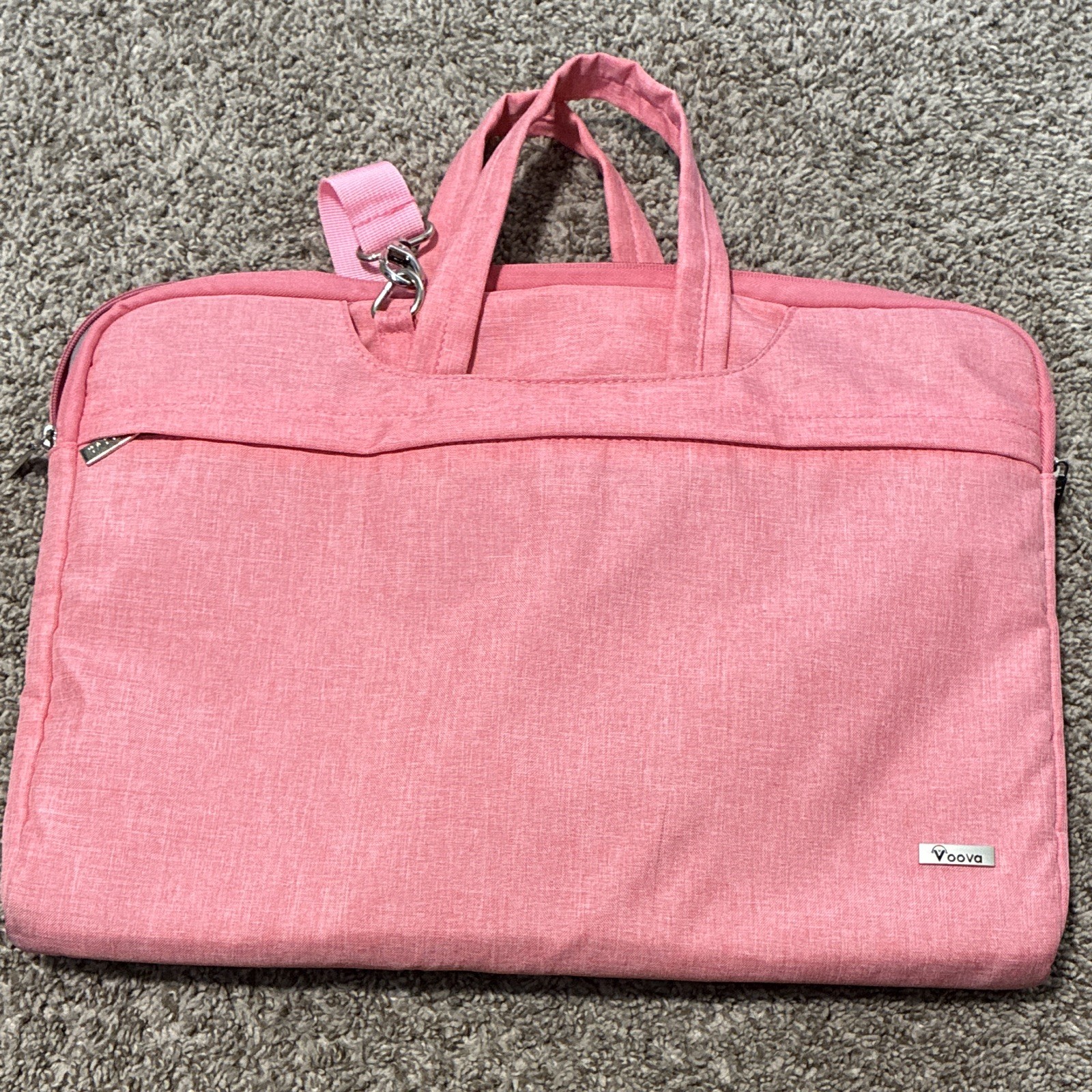 Voova Pink Polyester Padded Laptop Shoulder/Messenger Bag Case, Universal Fit