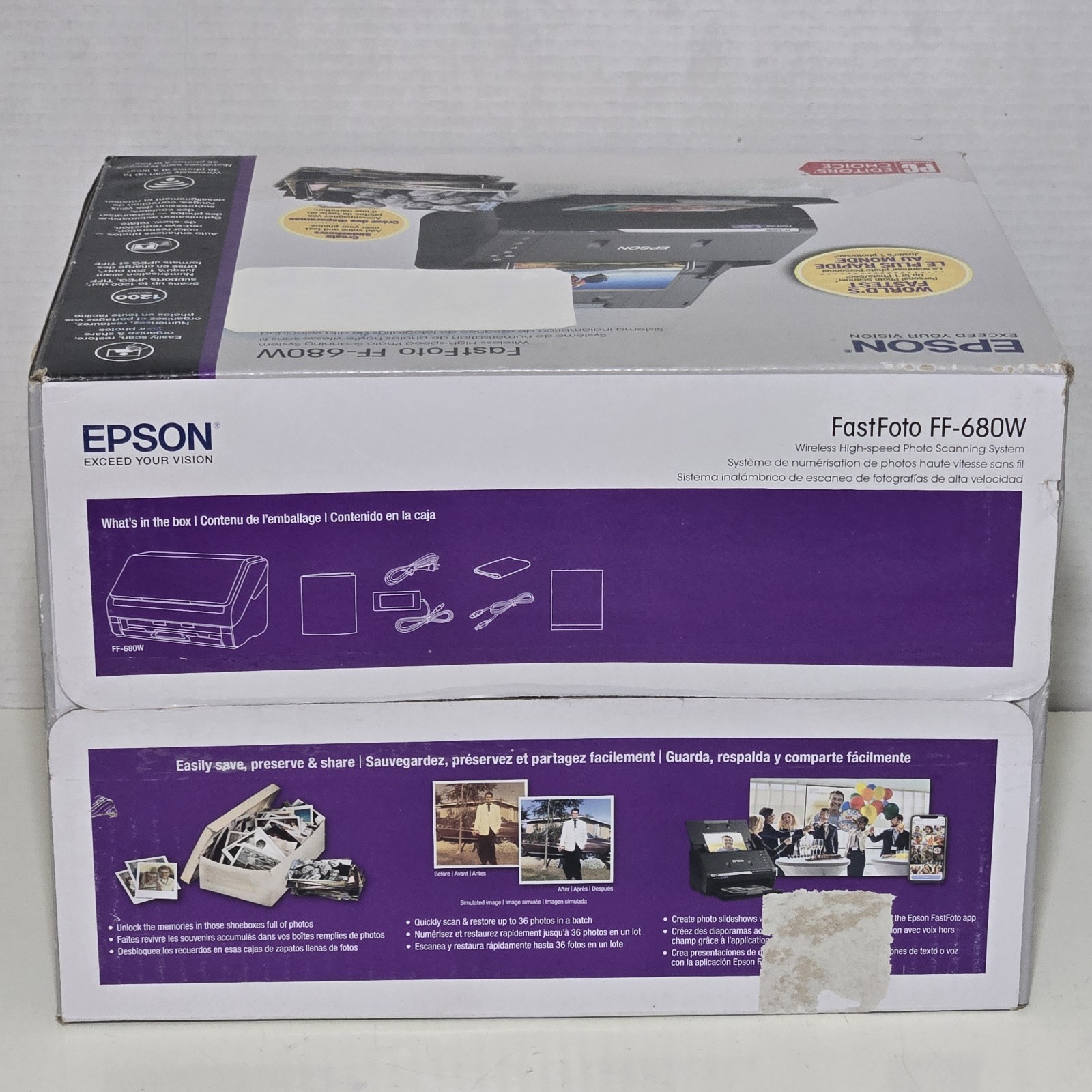 Epson FastFoto FF-680W Photo Scanner (B11B237201) New Retail Sealed Box