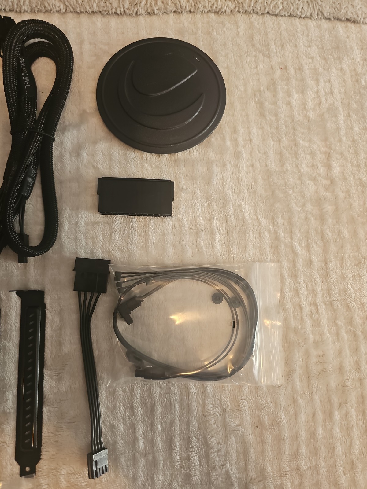 Computer Cords, Screws,decals Parts And Pieces Lot Different Brands