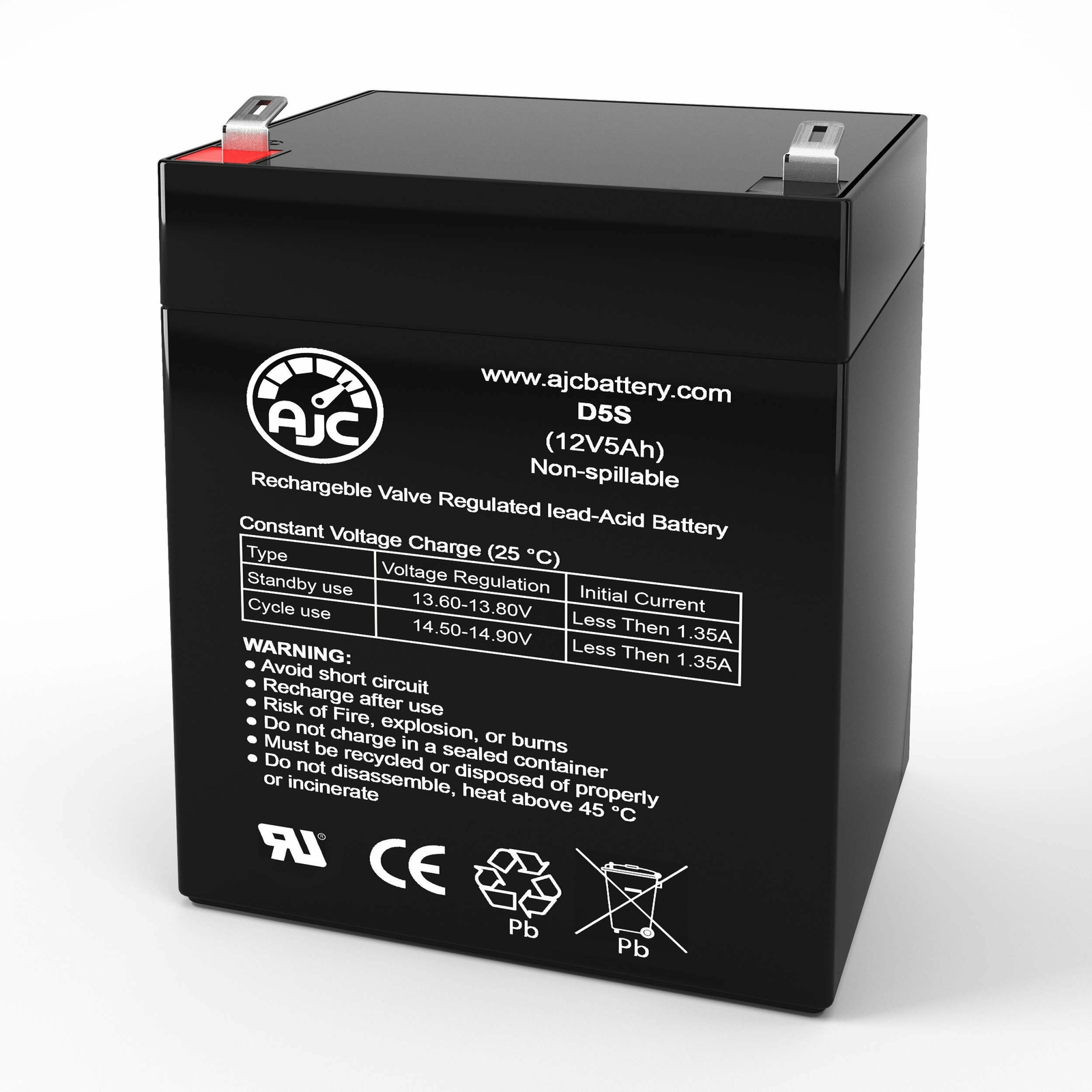 B&B BP5-12 (3.54 x 2.76 x 4.17) 12V 5Ah UPS Replacement Battery