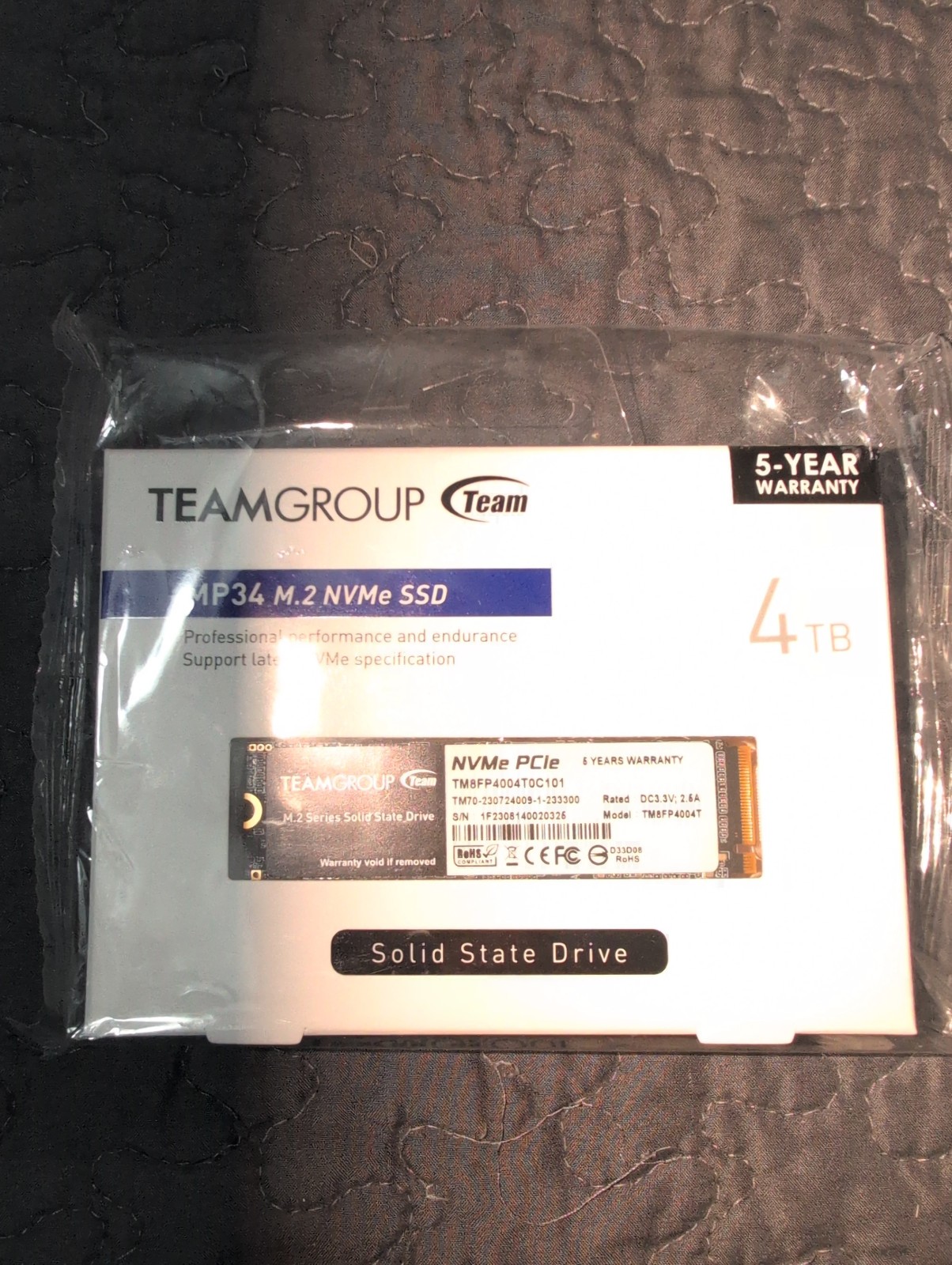 TEAMGROUP MP34 4TB with DRAM SLC Cache 3D NAND TLC NVMe 1.3 4TB