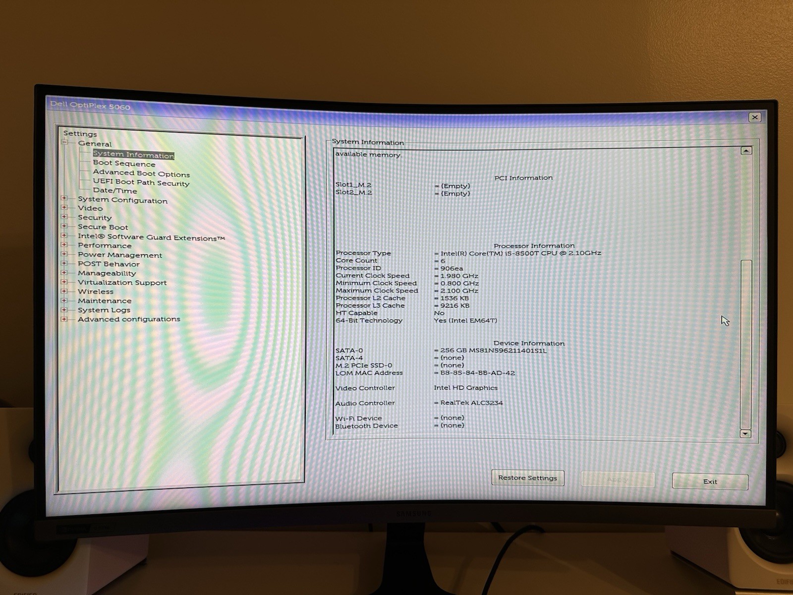 Dell OptiPlex 5060 Micro Desktop Intel i5-8500T 2.10GHz 16GB RAM 256GB Win11
