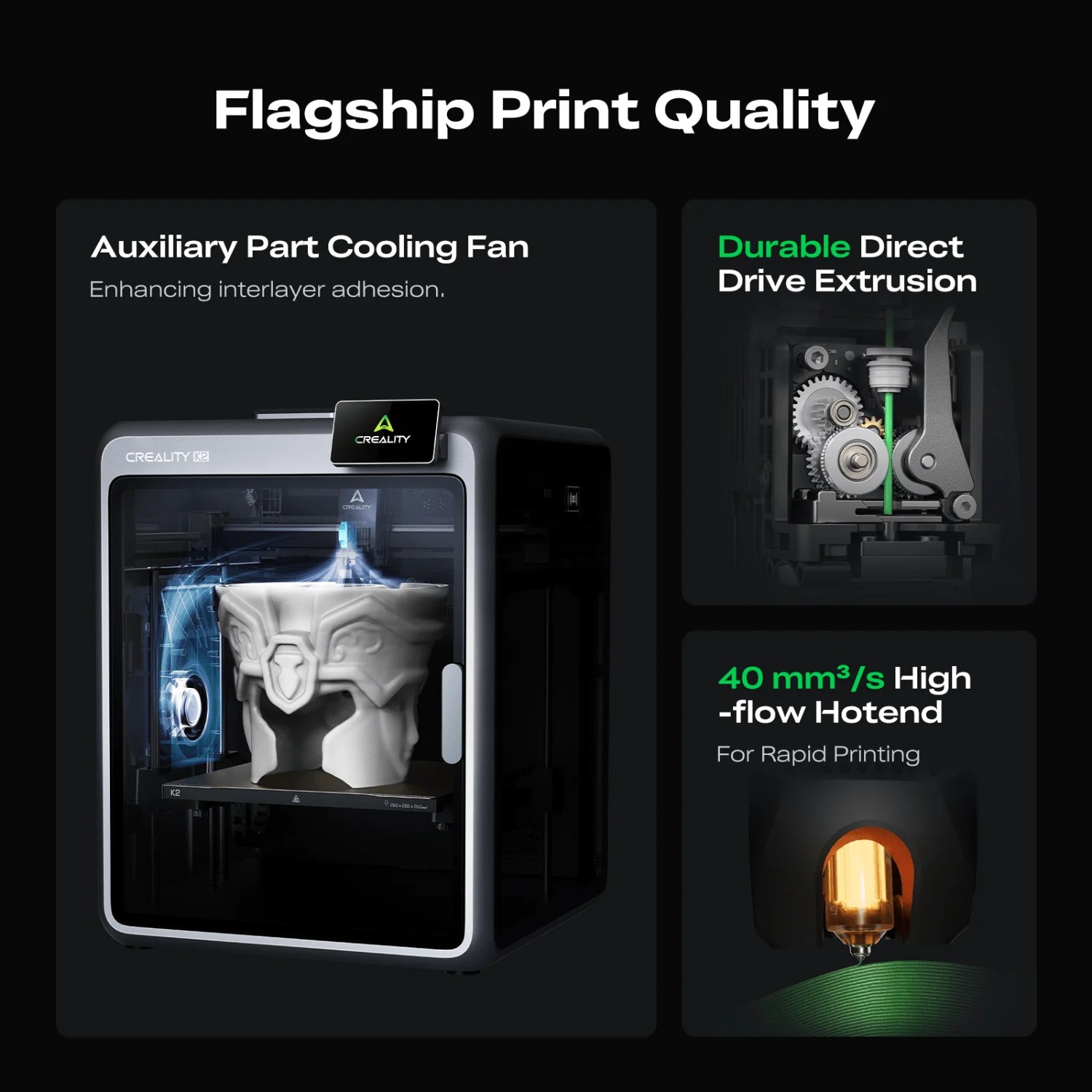 Creality K2 Combo 3D Printer Multicolor 600mm/s Pre-assembled Quiet Printing