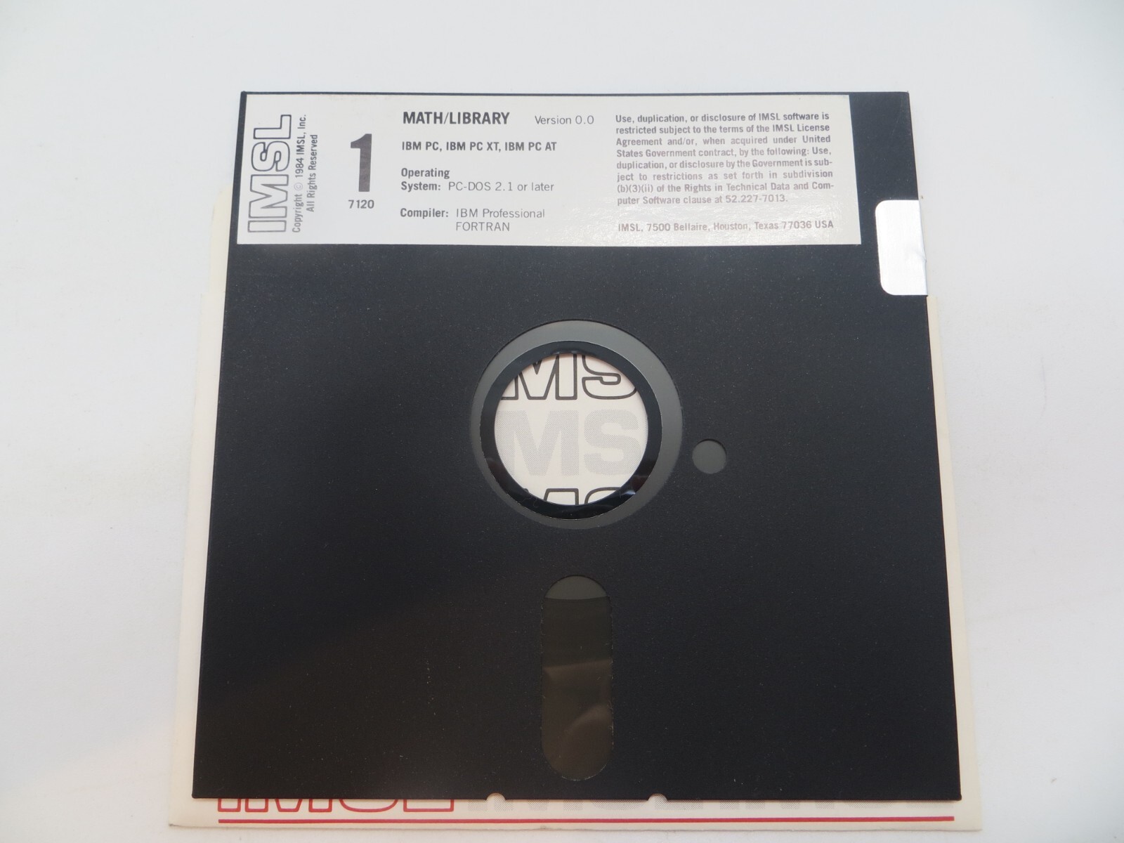 IMSL MATH/LIBRARY Version 0.0 5.25″ Floppy Disks for IBM PC/XT/AT computers 1984