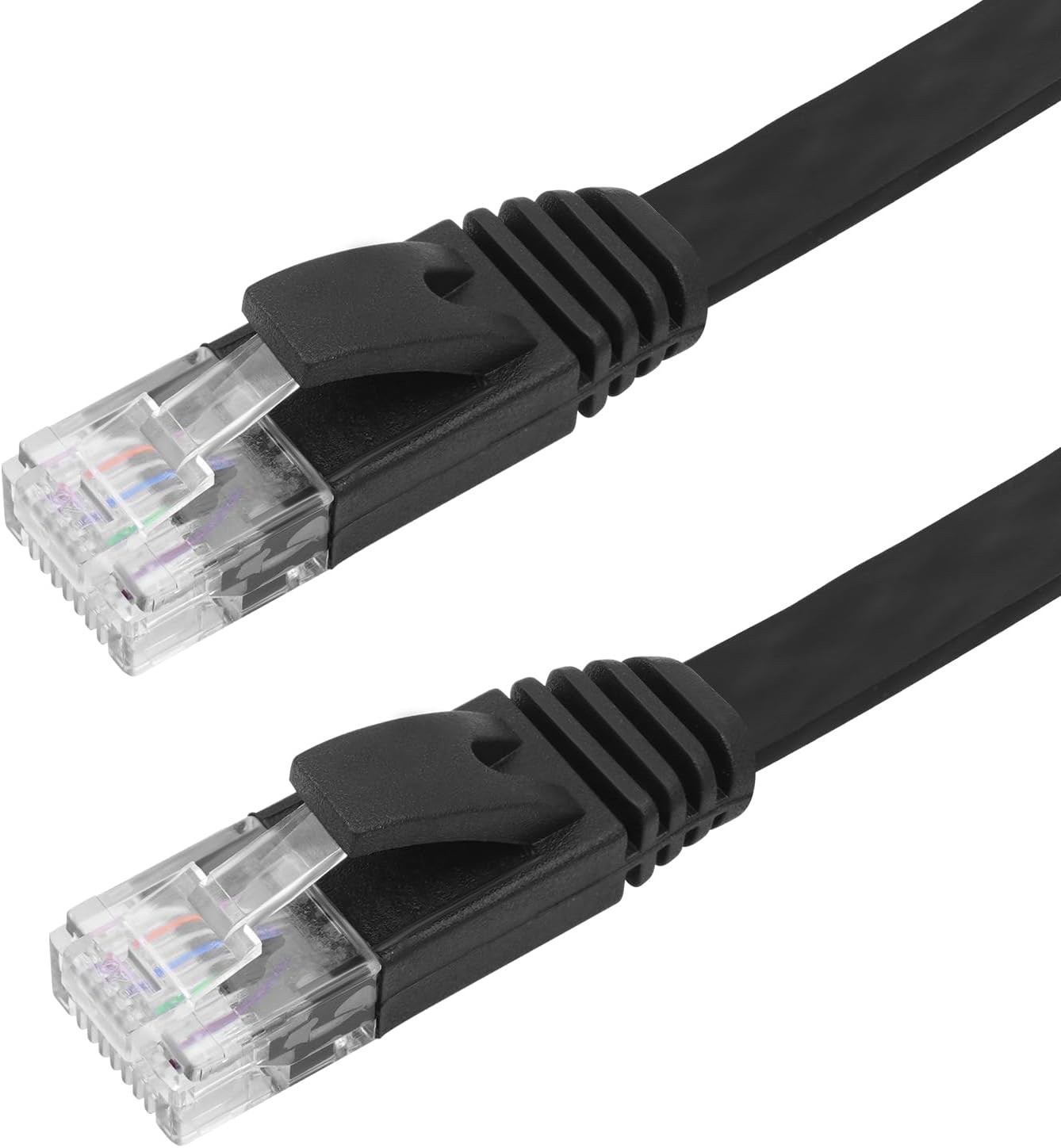 2-Pack Retractable Cat 6 Flat Ethernet Cable 6.6FT, High-Speed LAN Wire, RJ45