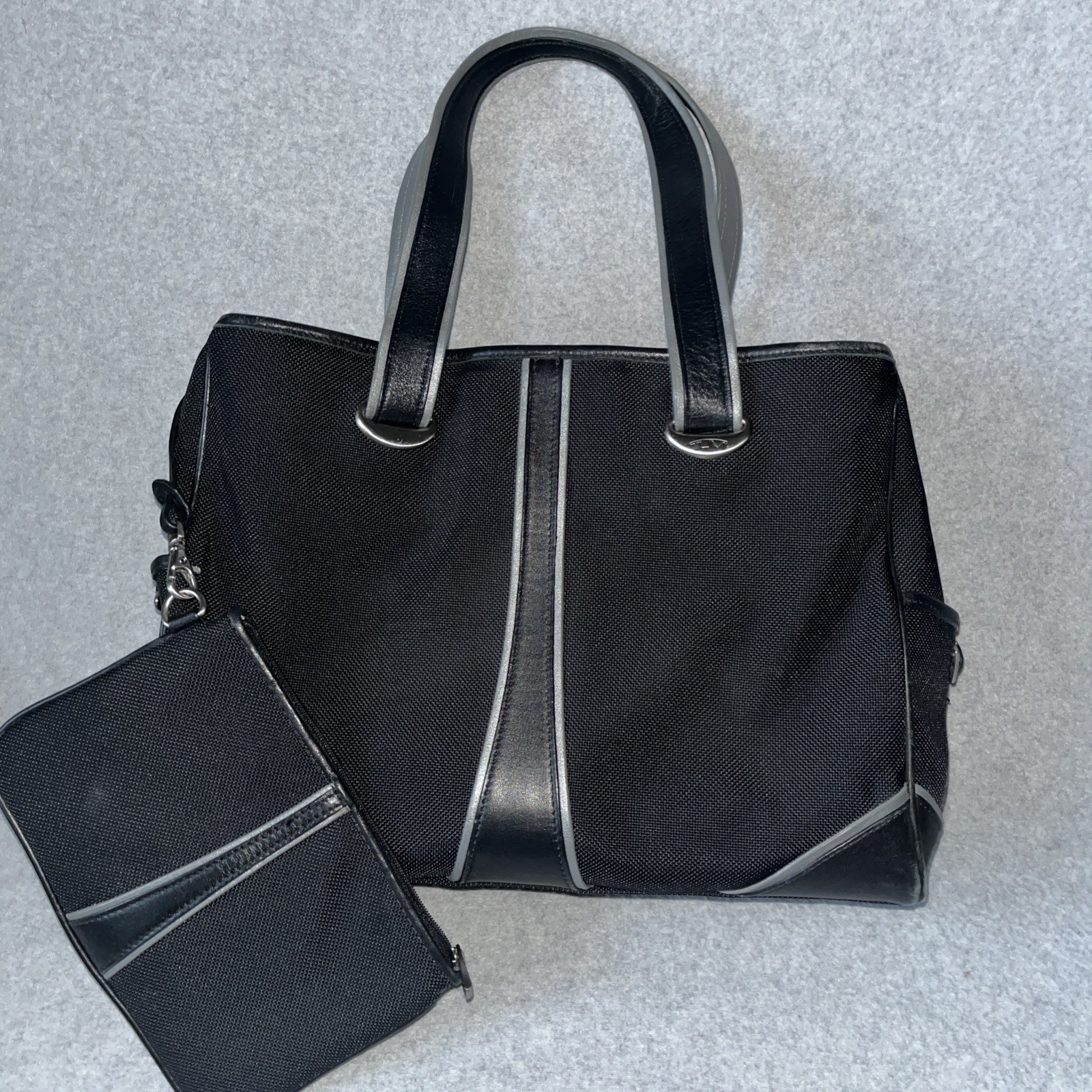 Tumi Briefcase Laptop Bag Ballistic Nylon Leather Trim Business Travel Commute