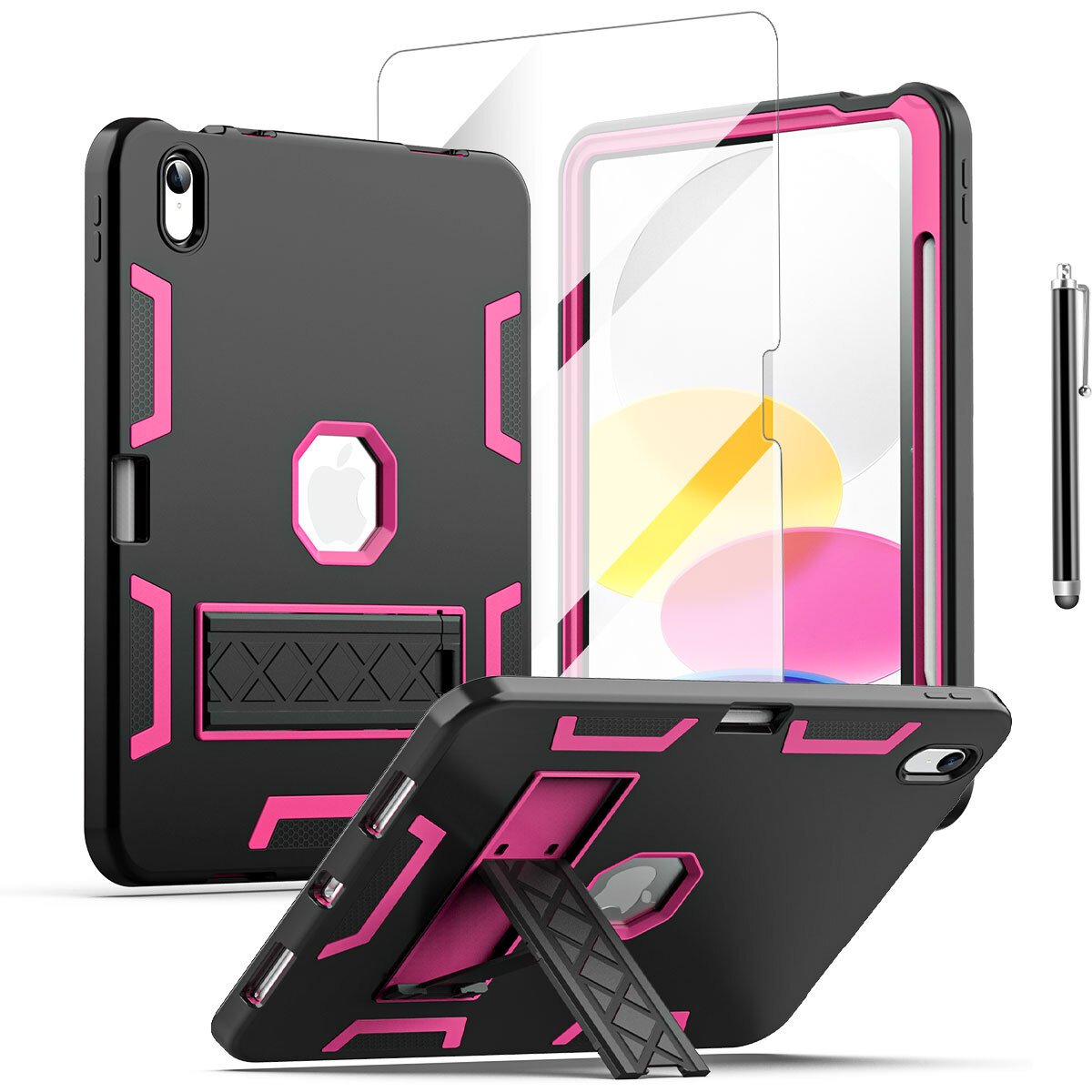 For Apple iPad (A16) Case Shockproof Heavy Duty Stand Cover+Screen Protector