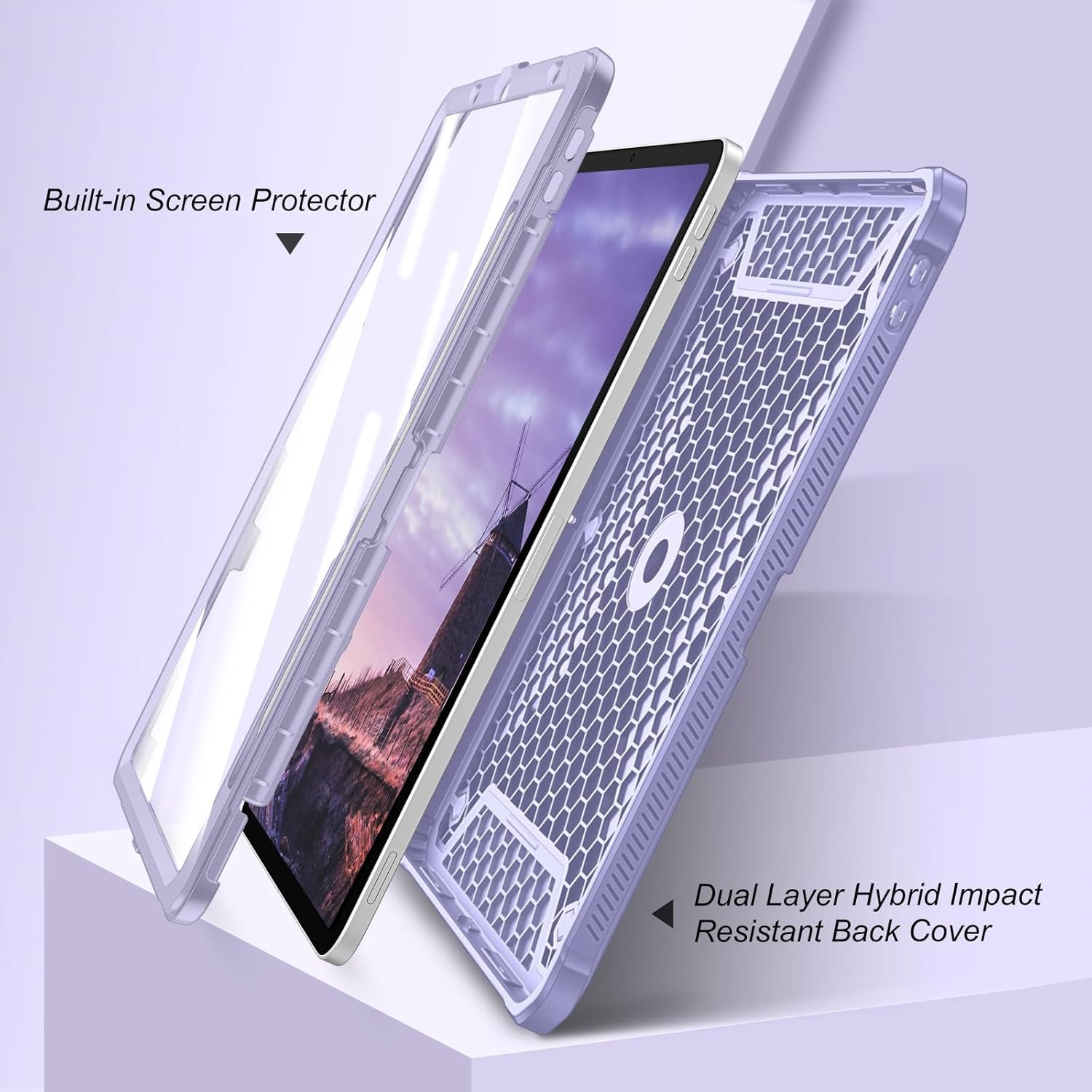 Shockproof Rugged Case For iPad Air 5th Gen 2022 Rotating Cover+Screen Protector