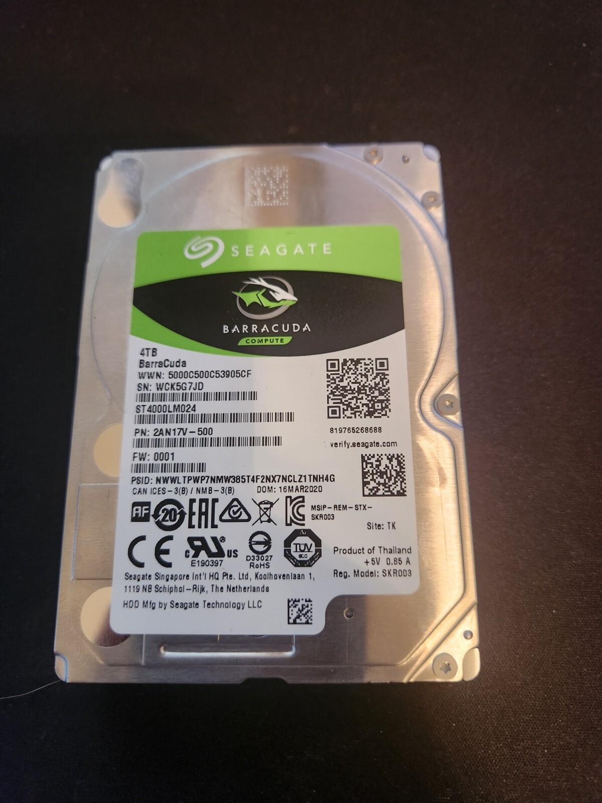 Seagate Barracuda 4TB, Internal, 5400 RPM, 2.5″ (St4000lm024) Hard Drive