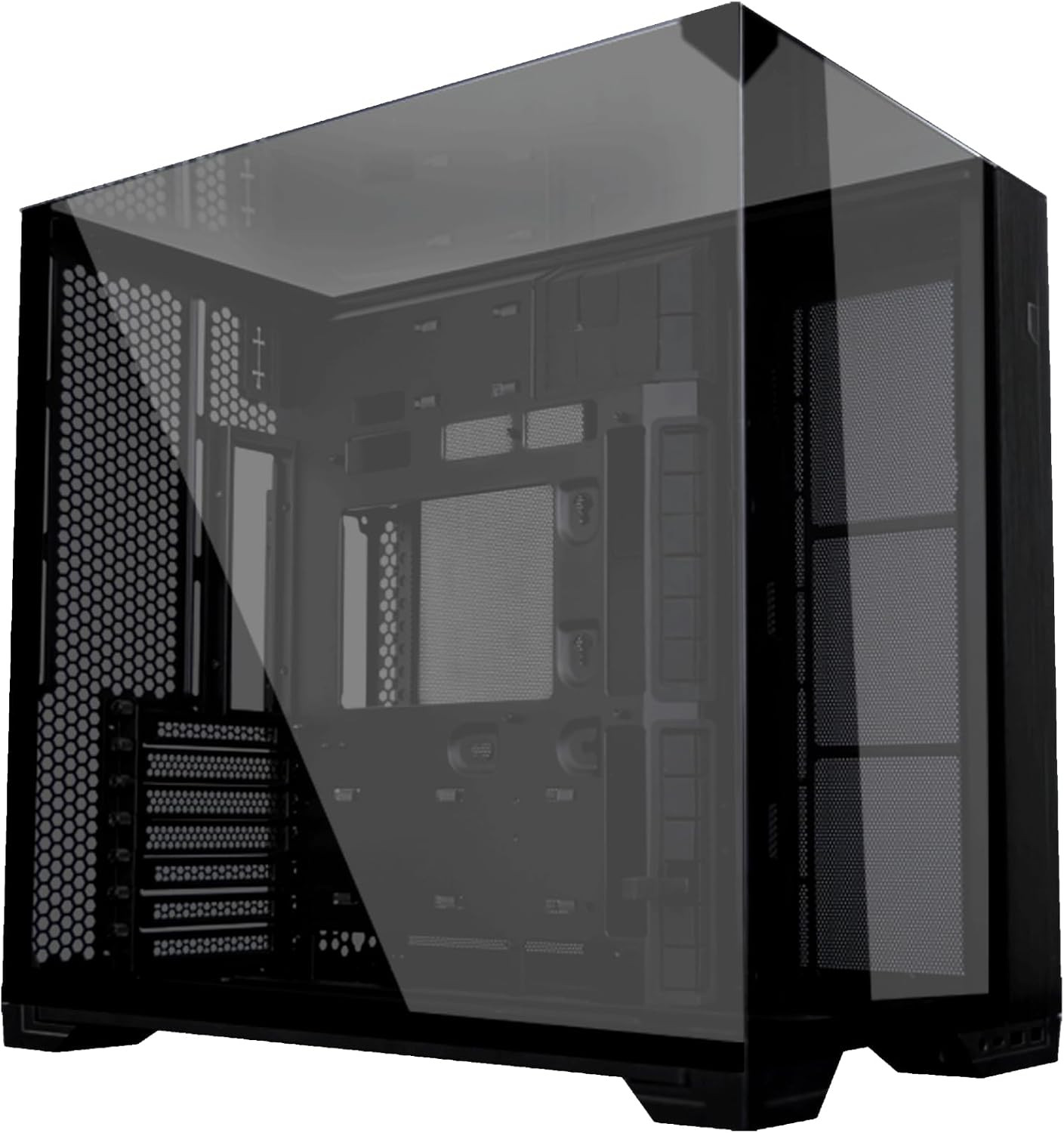 O11 Vision Compact Black-Steel-Tempered Glass ATX Mid Tower Computer Case-Back C