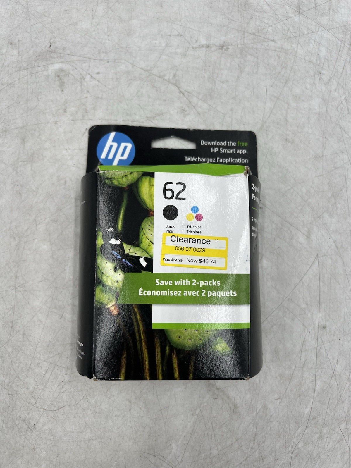 HP 62 Black & Tri Color Ink Cartridges Exp 10/2026