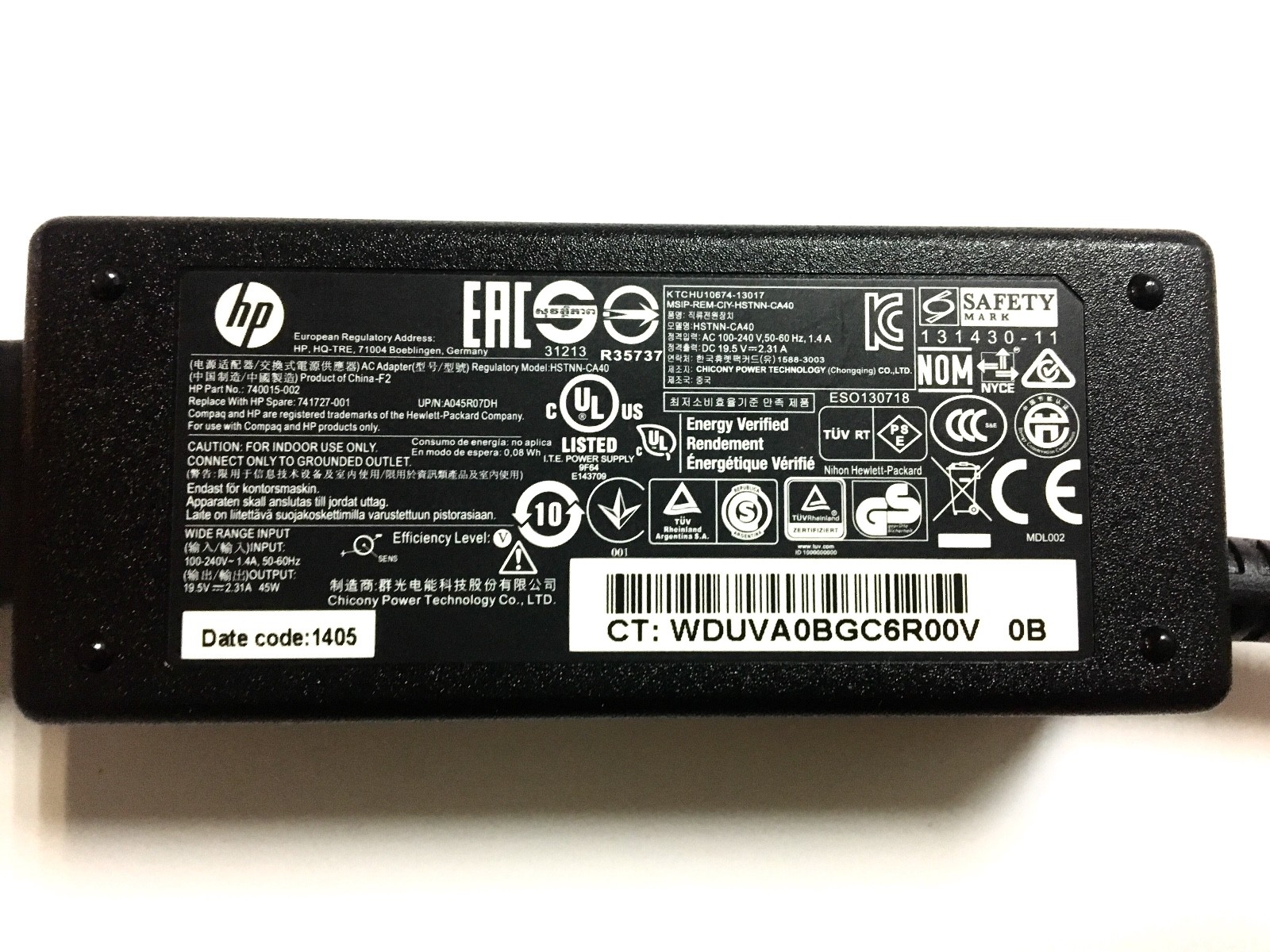Genuine HP 45W blue tip laptop AC Adapter Power Supply charger 19.5V 8000+ sold!