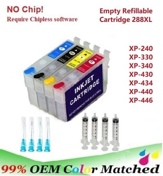 288XL Refillable Ink Cartridge No Chip for XP-340 XP-434 XP-430 XP-440 XP-446