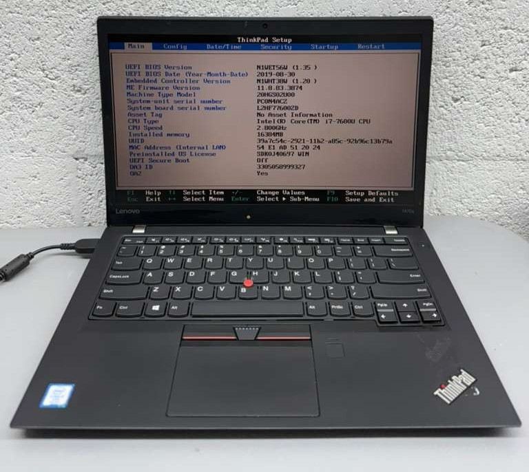Lenovo ThinkPad T470s 14″ i7-7600U / BIOS LOCKED