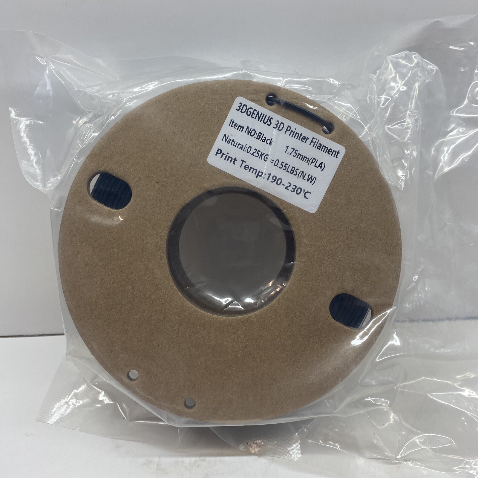 Black 3D Printer Filament Roll 1.75mm Diameter Black PLA 190-230 Celsius