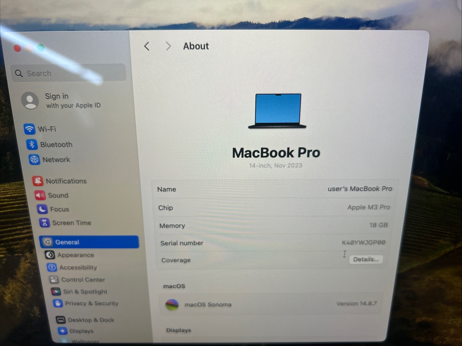 Apple MacBook Pro Used 14″ A2992 (M3 pro 14-Core, GPU 30-Core-18GB-512GB SSD)