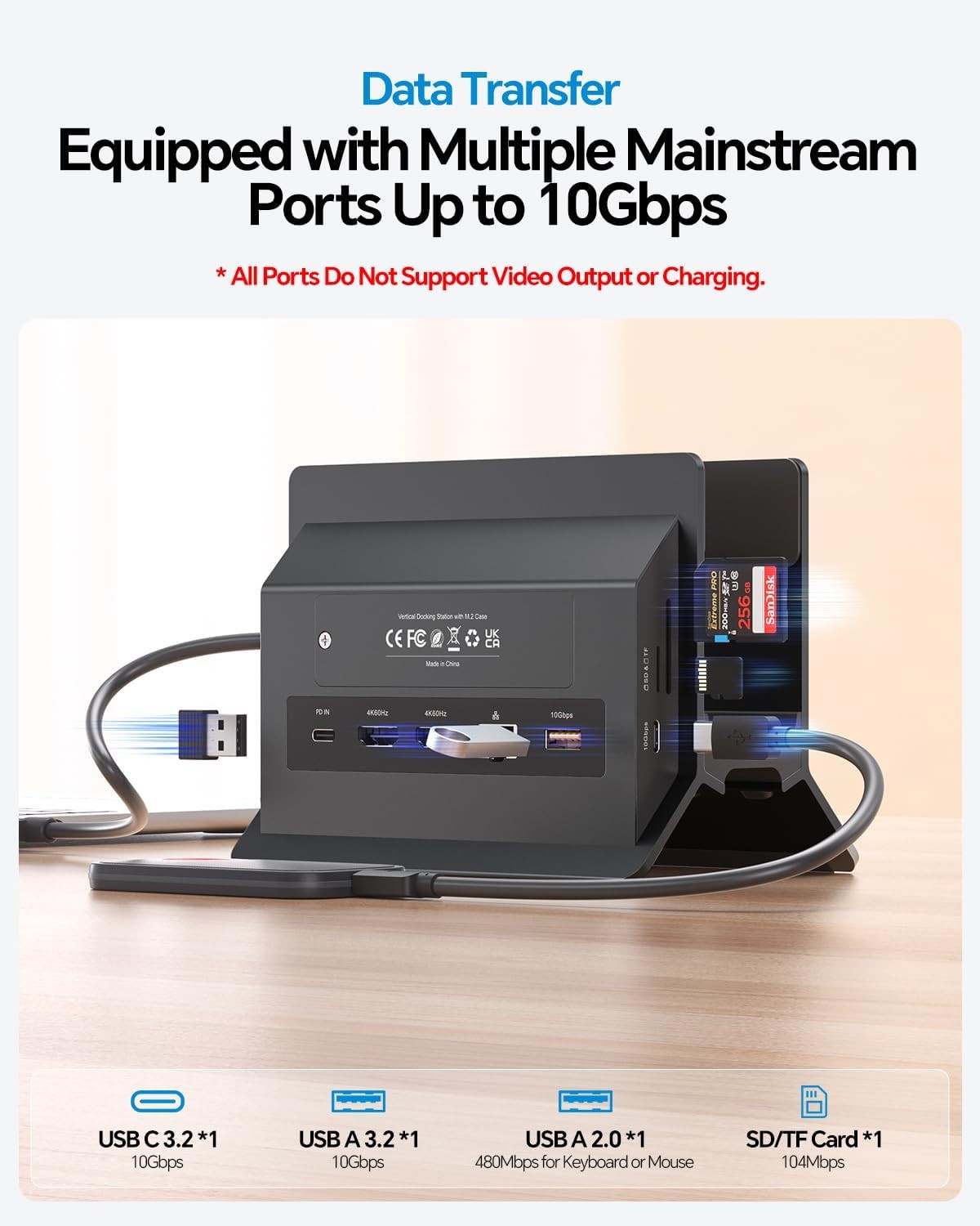 New – Pulwtop MacBook Docking Station Dual Monitor, Vertical Mac Laptop Docking