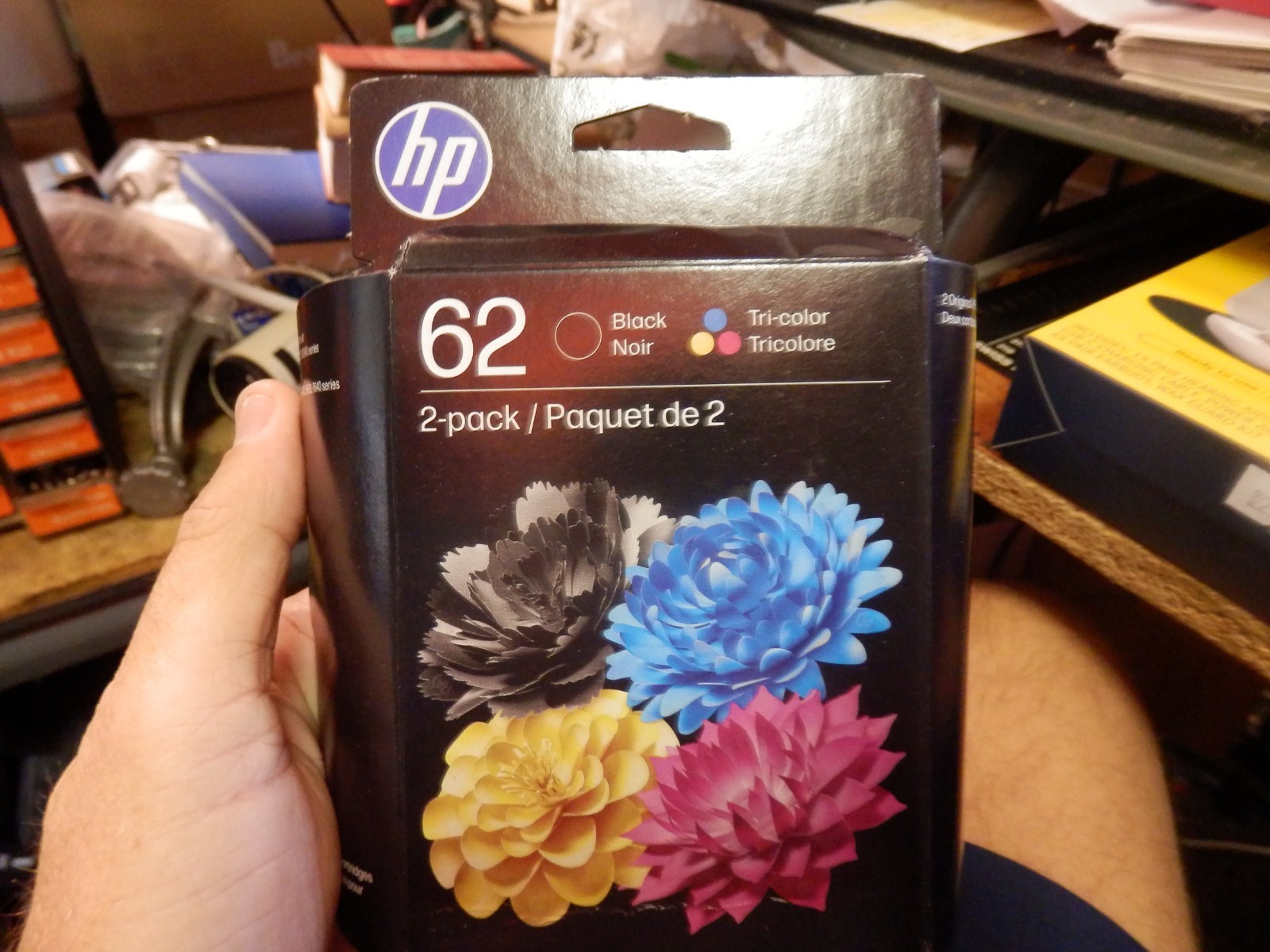 Genuine HP 62 Black & Tri-Color (N9H64FN) Ink Cartridges – 2 Pack 12/27 NEW!!!