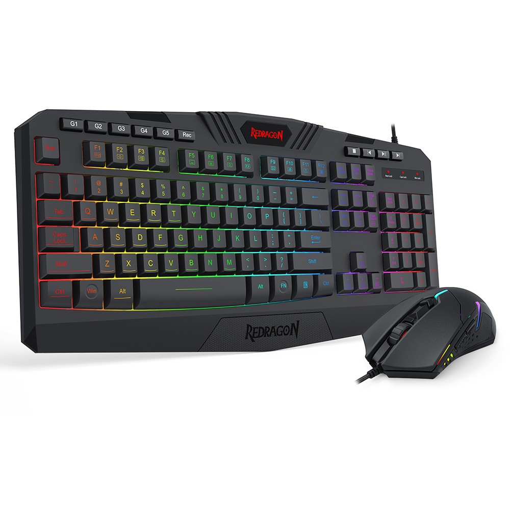 REDRAGON S101-4 Programmable Gaming Keyboard+Mouse Combo,5 Macro Record Key,US