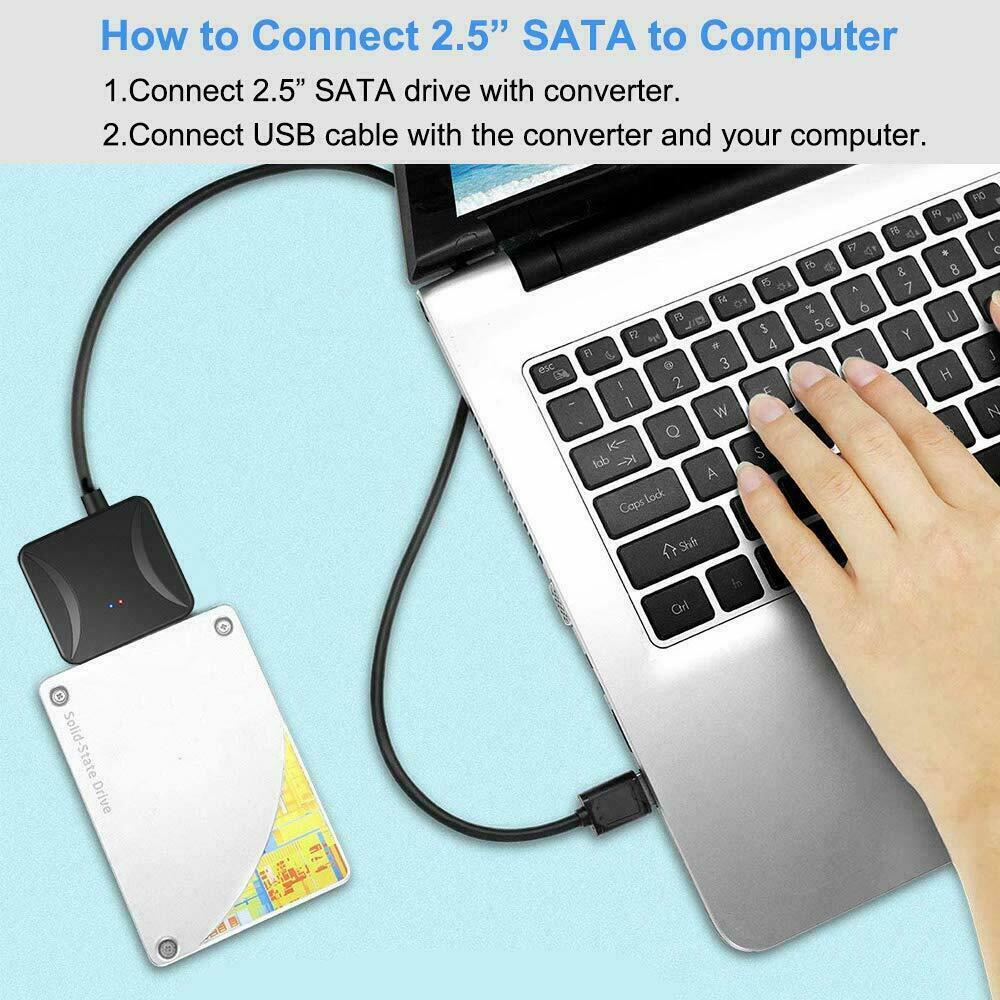 USB 3.0 to SATA III Adapter for 2.5″ 3.5″ SSD HDD Hard Drive with 12V/2A Power