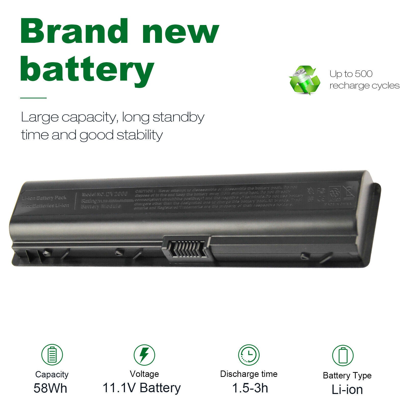 🧡LOT DV2000 Battery For HP Pavilion DV6000 DV6100 dv6500 dv6700 dv2500 5200mAh