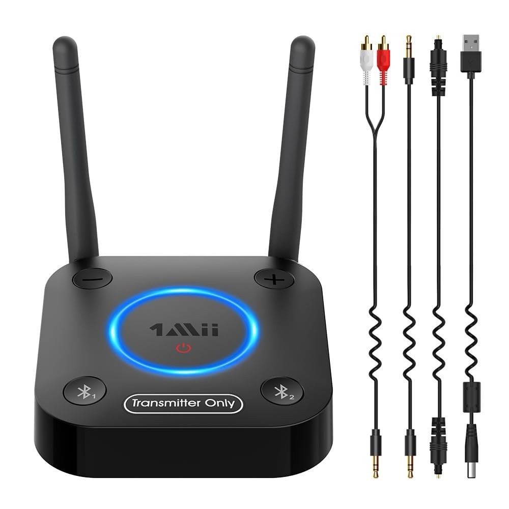 1Mii B06TX Bluetooth 5.2 Transmitter for TV to Wireless Headphone/Speaker