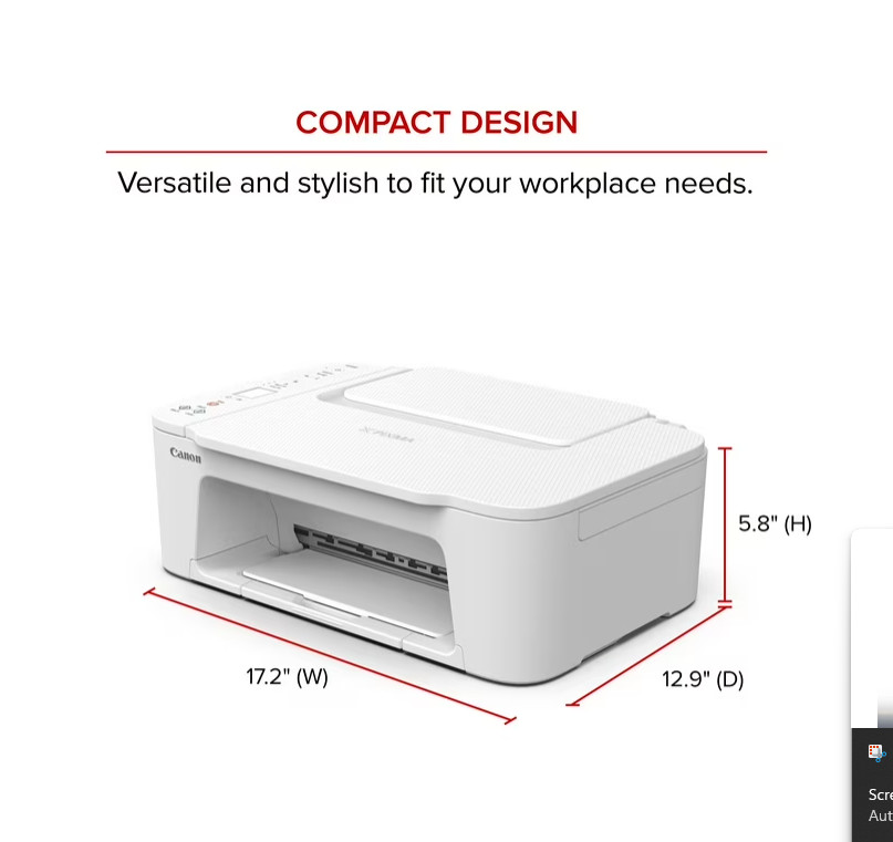 Canon PIXMA TS3722 Wireless All-In-One Inkjet Printer for Home Office