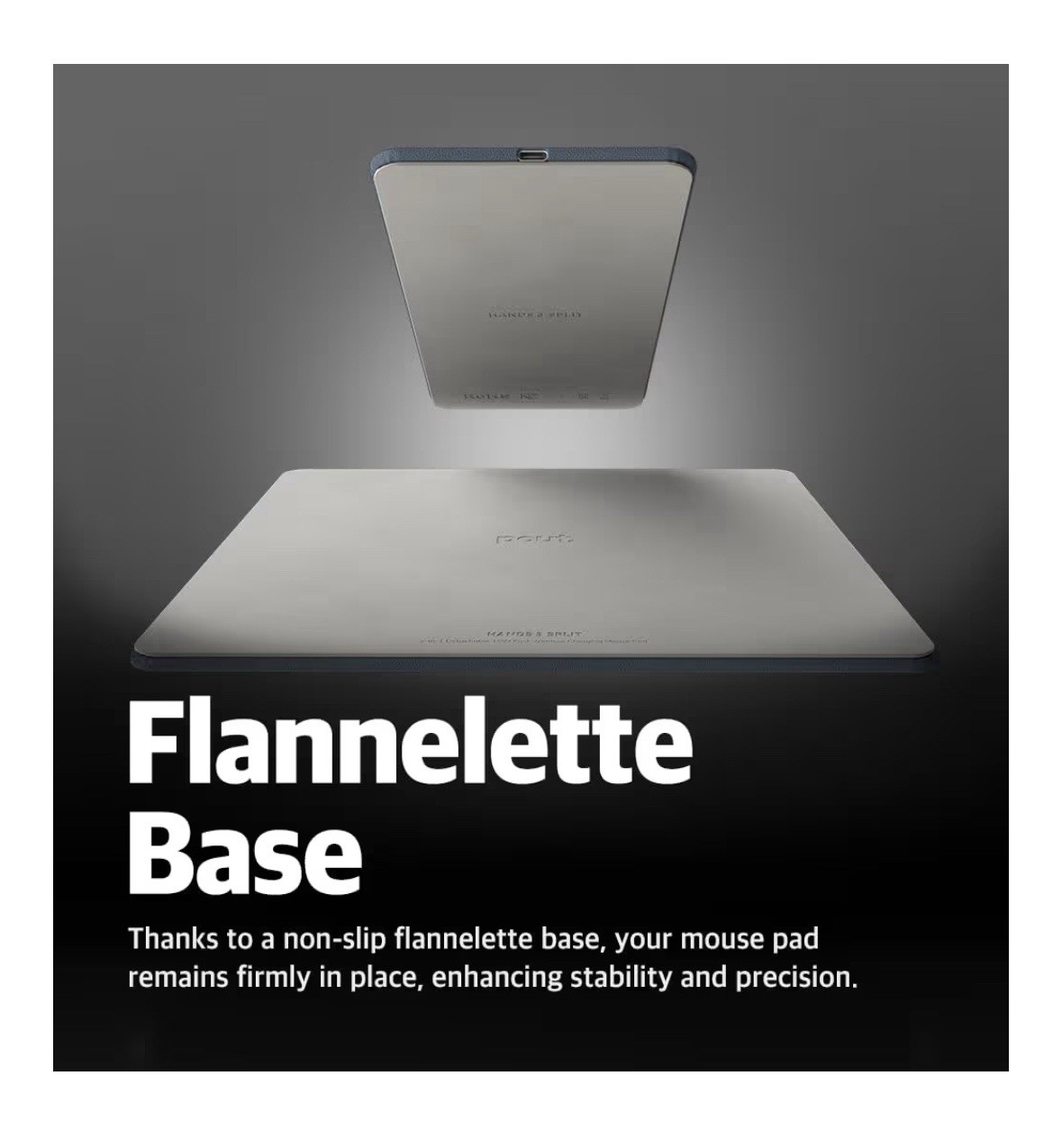 POUT H3 Split Wireless Charging Mouse Pad Fast Qi Charger w/ Magnetic Attachment